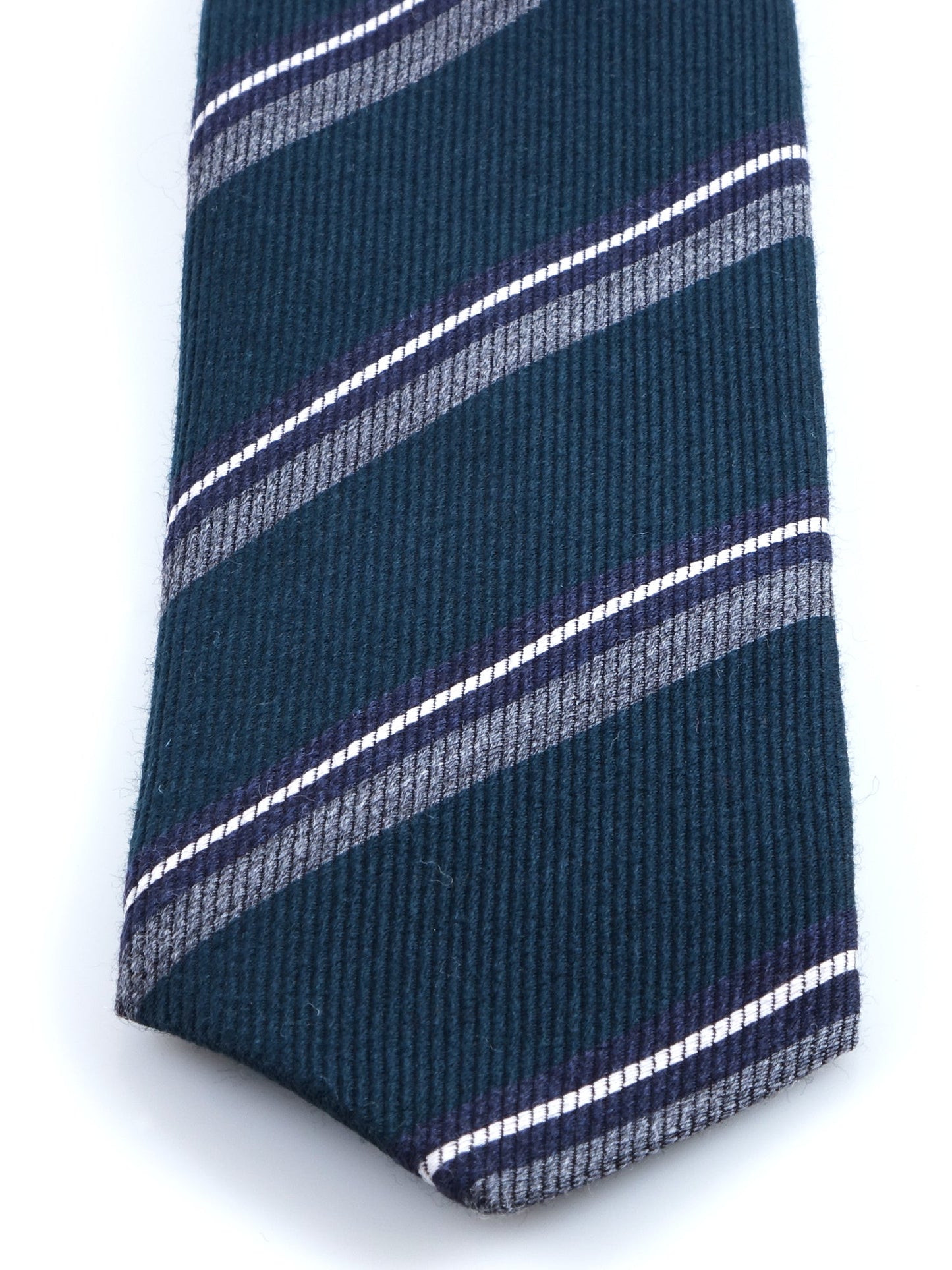 Forest Green Tie with 3 Folds in Wool/Silk ABIGAIL