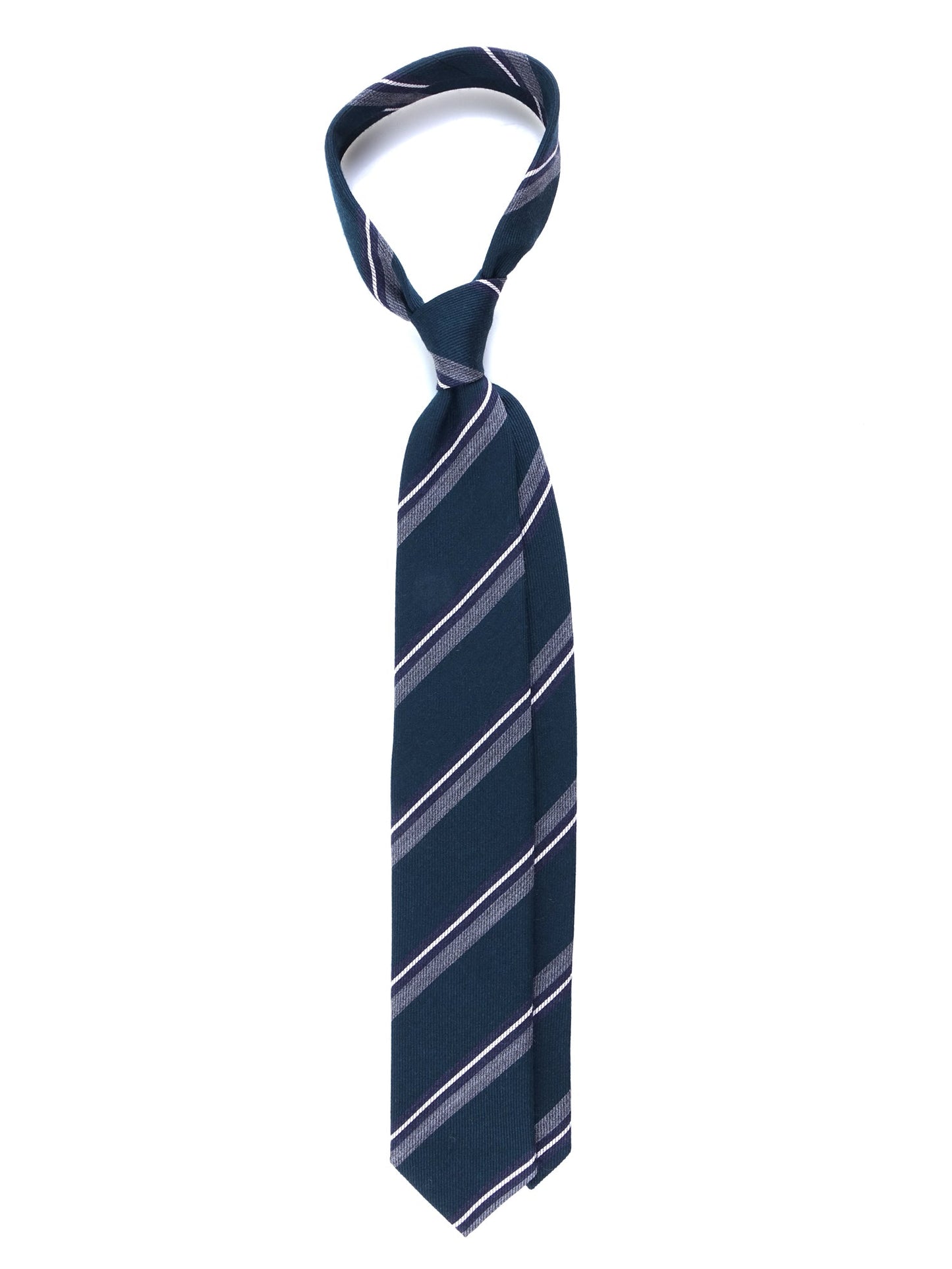 Forest Green Tie with 3 Folds in Wool/Silk ABIGAIL