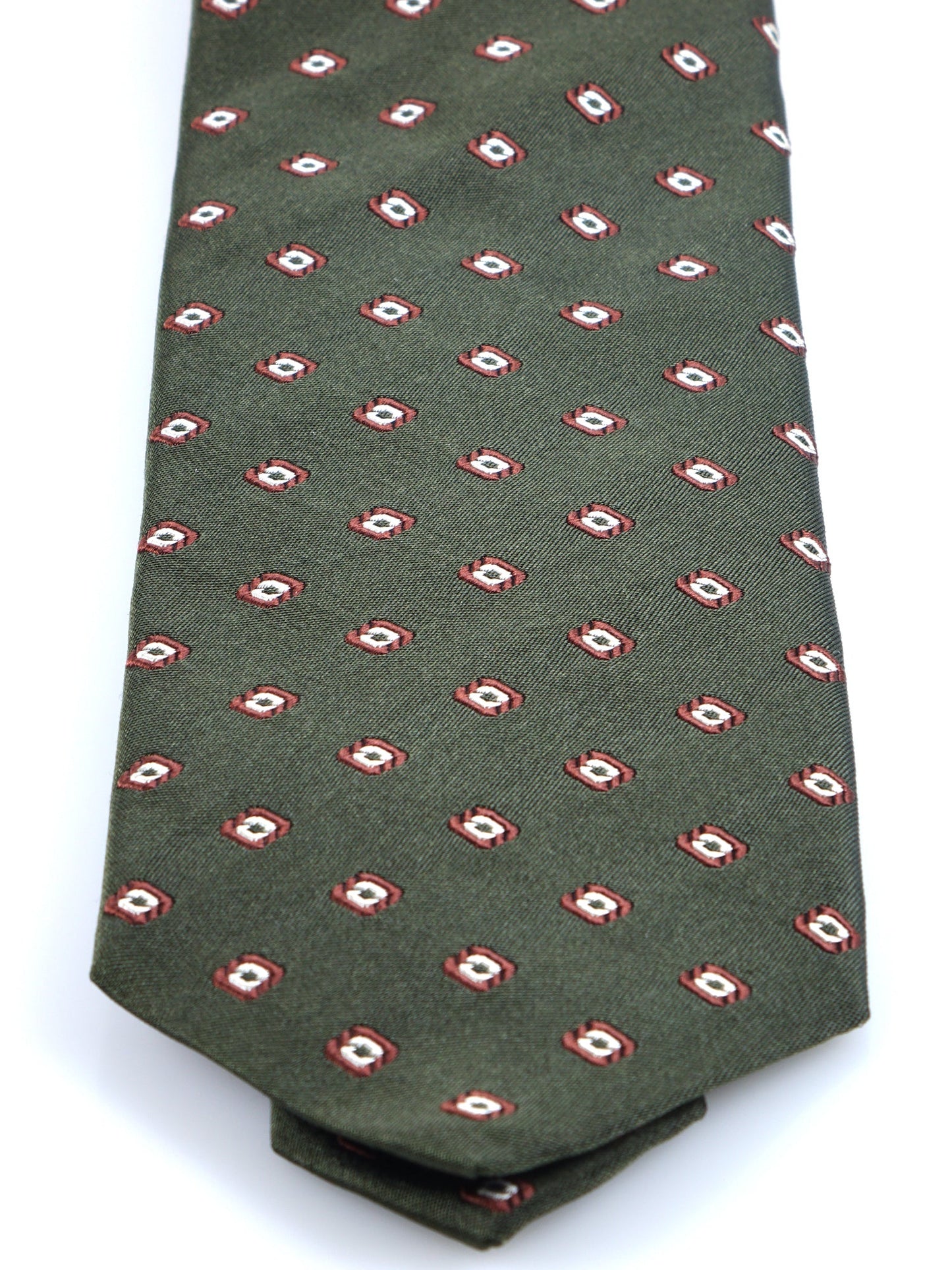 3 fold green silk/cotton tie GINGER