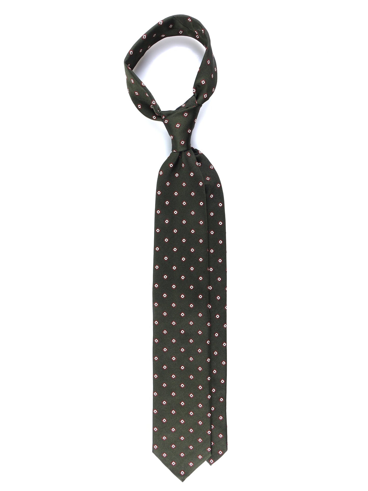 3 fold green silk/cotton tie GINGER