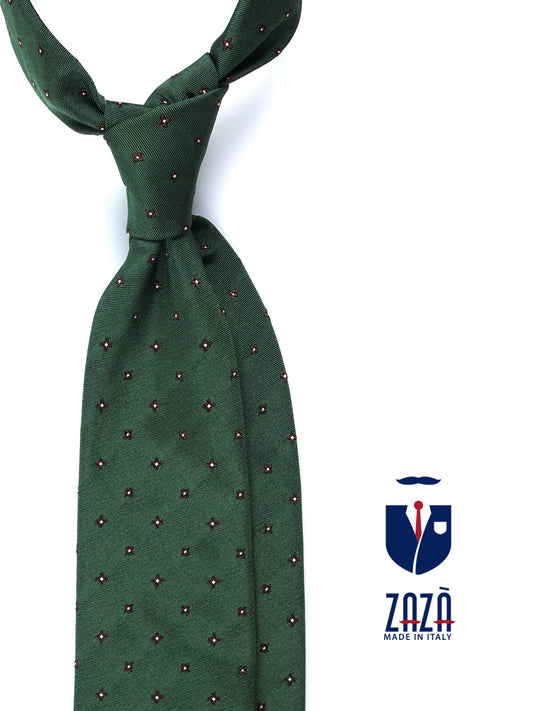 3 Folds Green Silk/Cotton Tie MARTIN