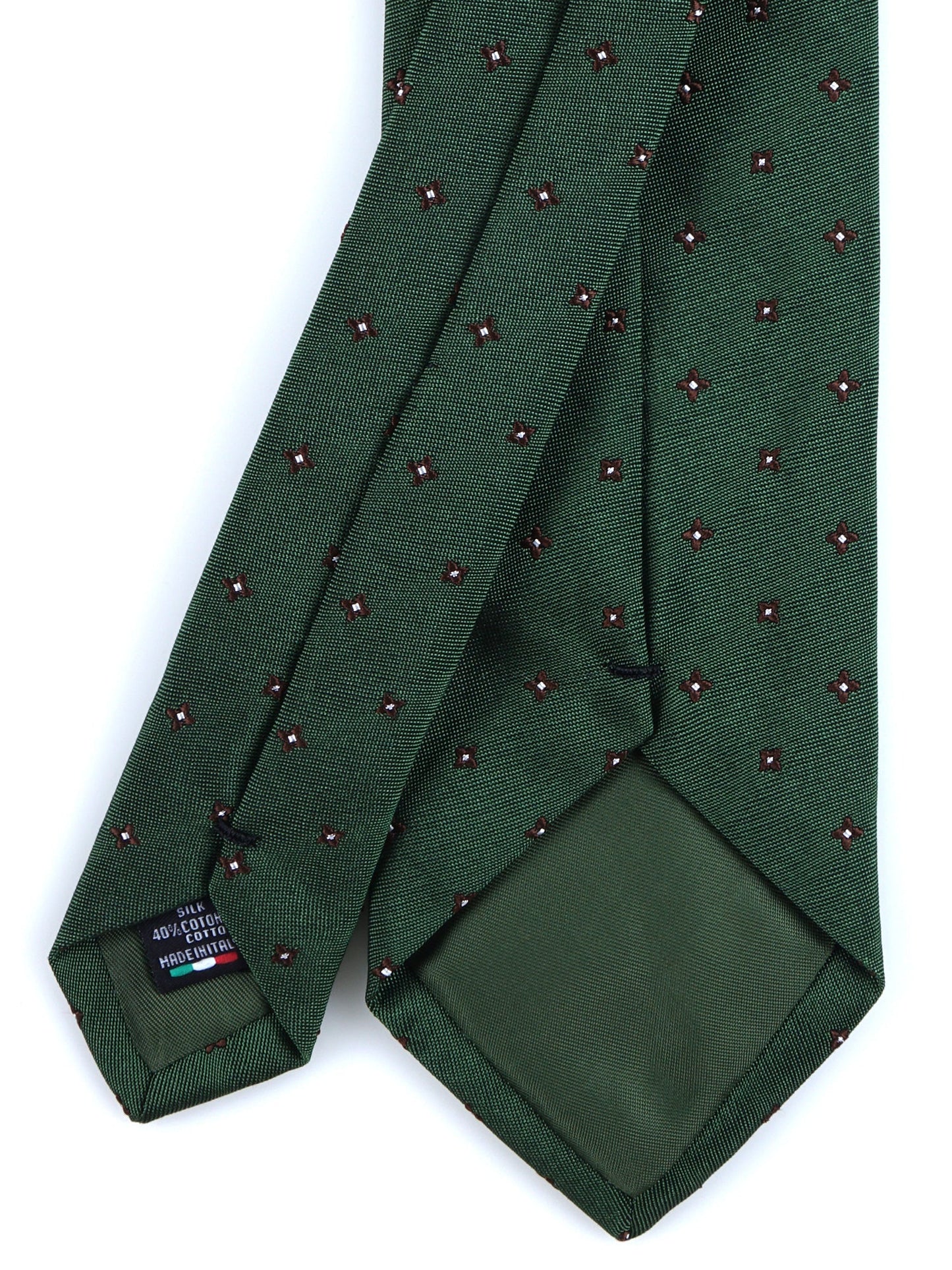 3 Folds Green Silk/Cotton Tie MARTIN