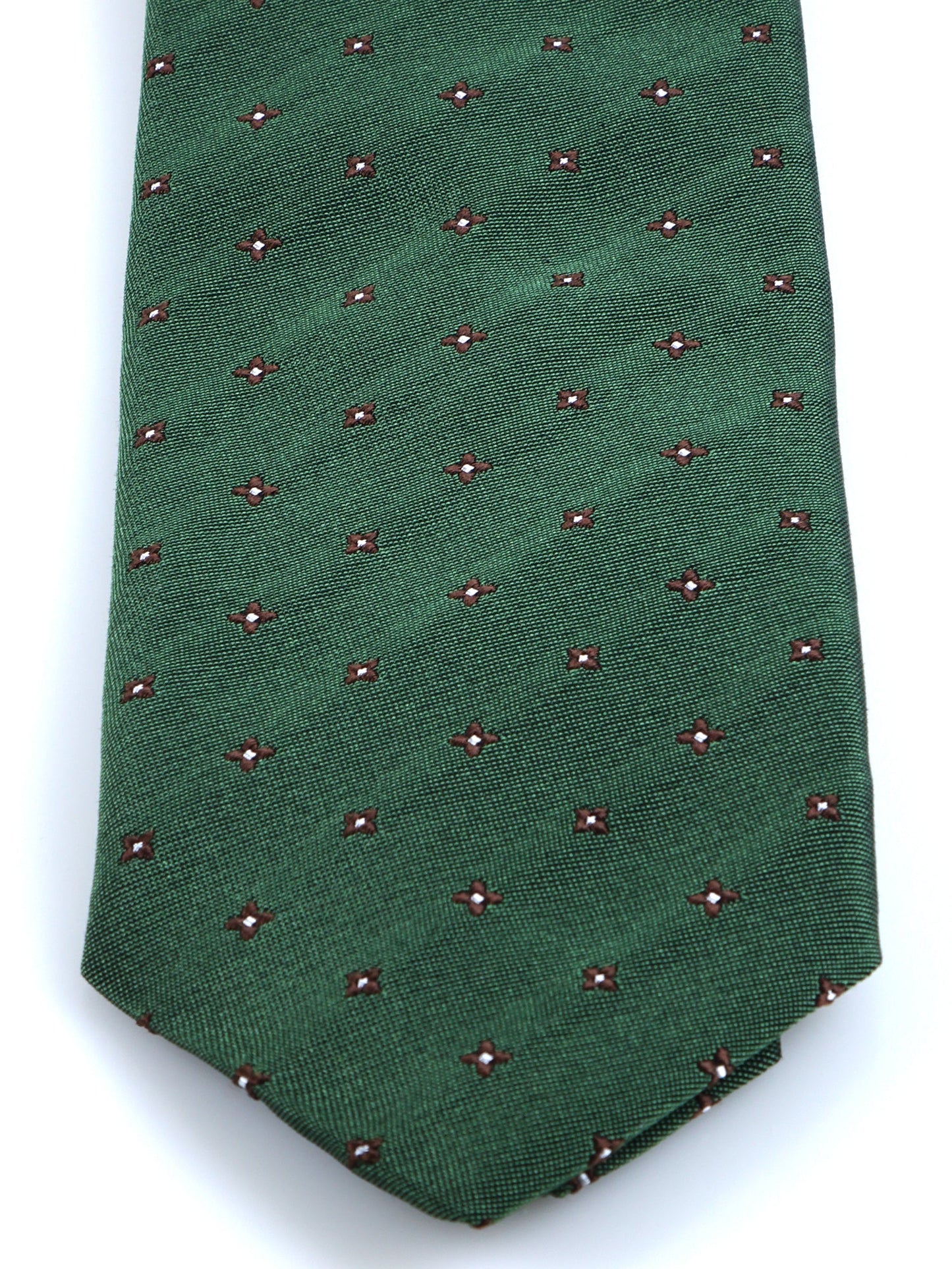 3 Folds Green Silk/Cotton Tie MARTIN