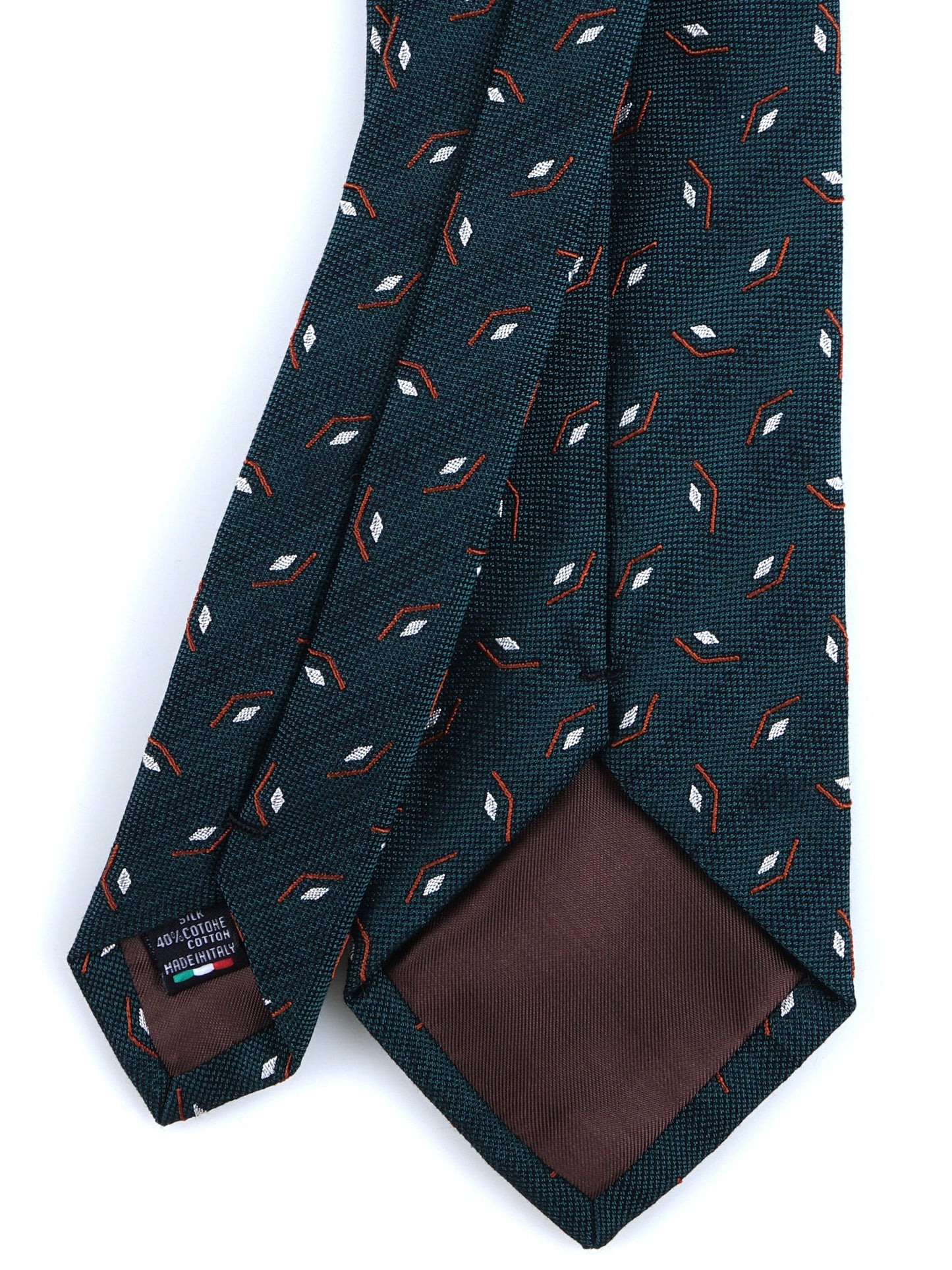 Green 3 Folds Silk/Cotton Tie GALACE