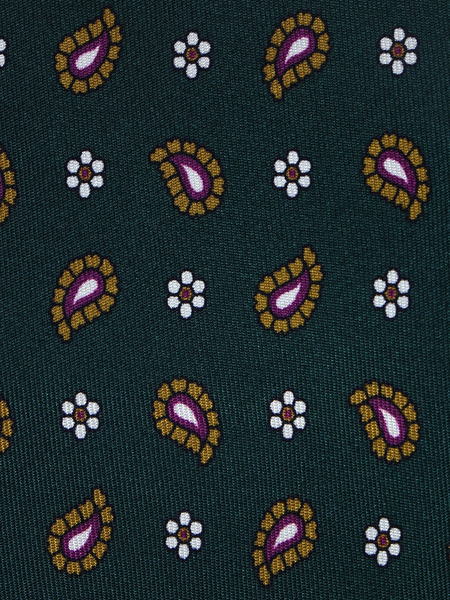 Green Tie 3 Folds ESTER in Printed Silk