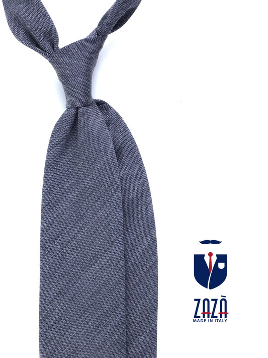 Grey 3 Fold BIGOL Tie in Wool/Silk