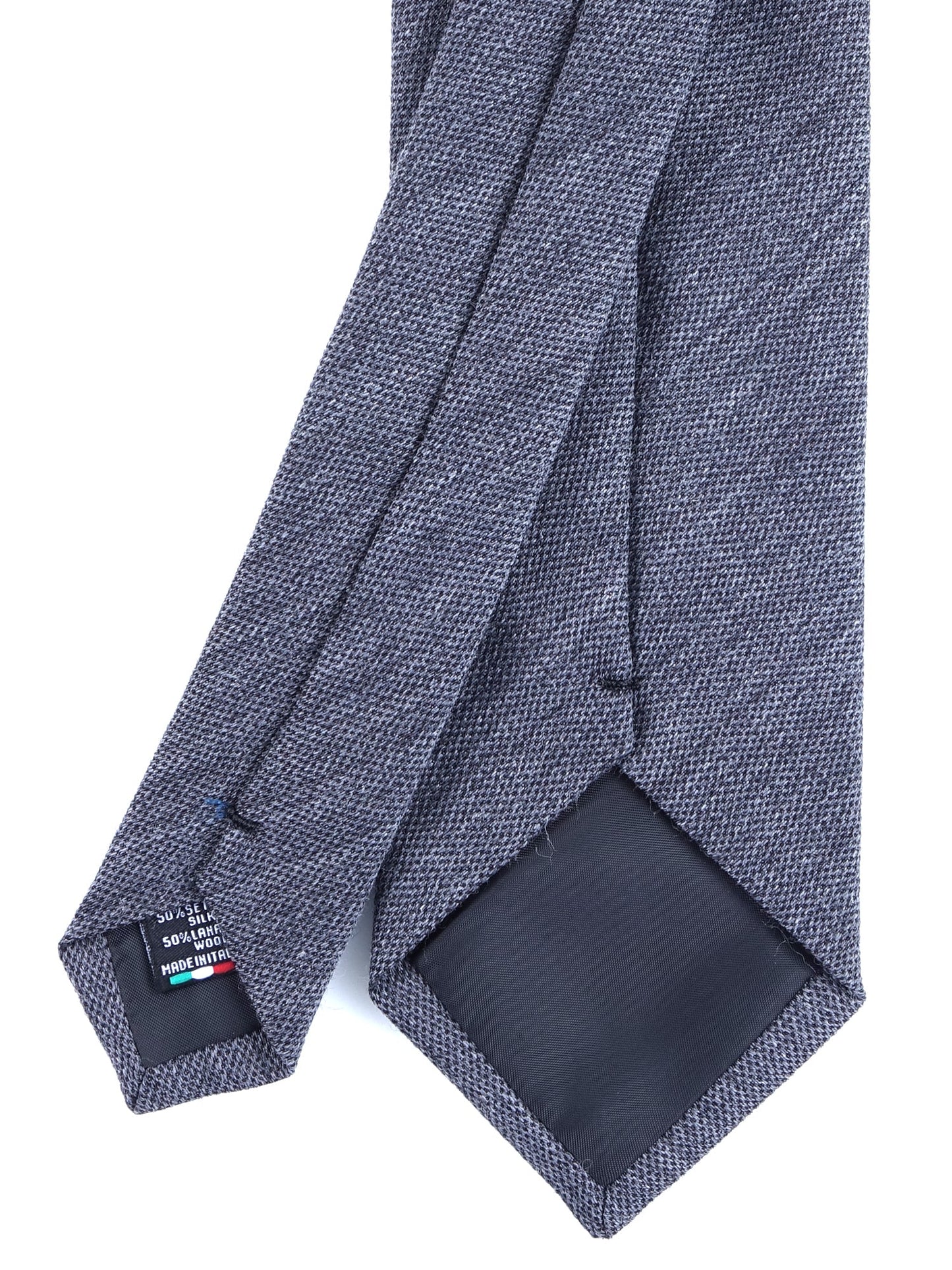 Grey 3 Fold BIGOL Tie in Wool/Silk