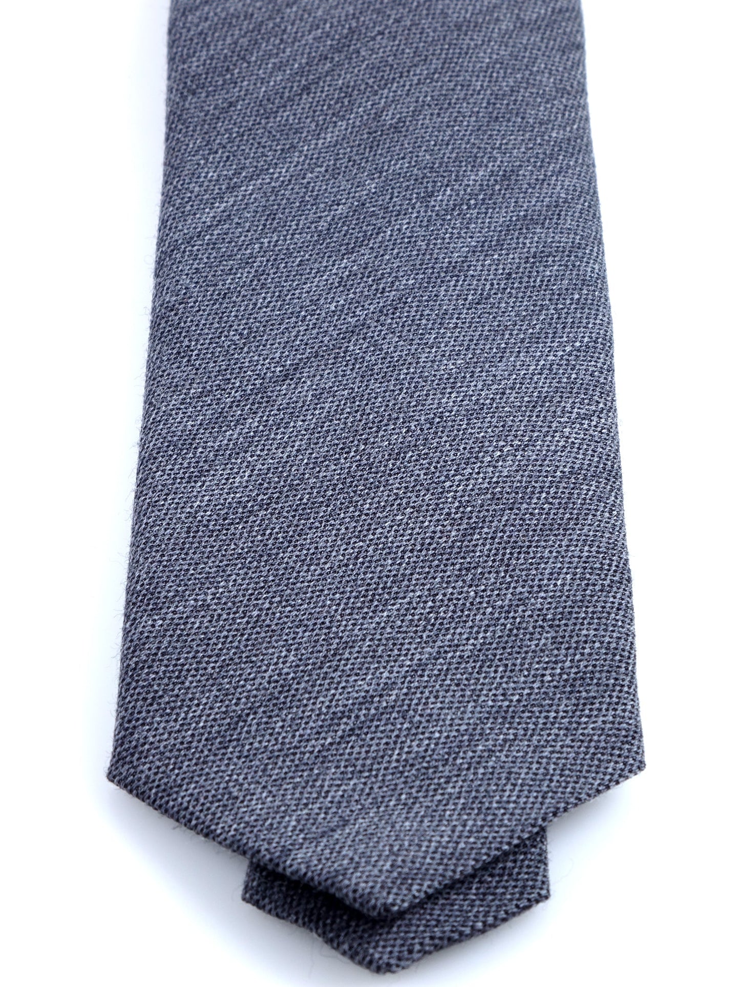 Grey 3 Fold BIGOL Tie in Wool/Silk