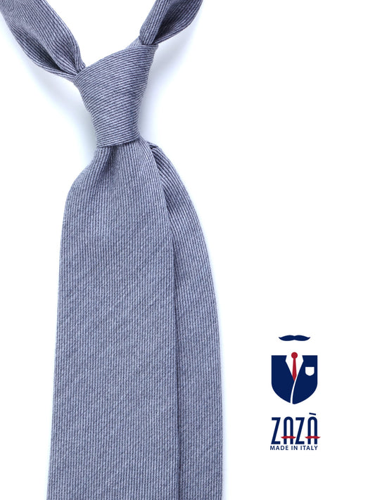 Grey 3-Fold TINA Tie in Wool/Silk