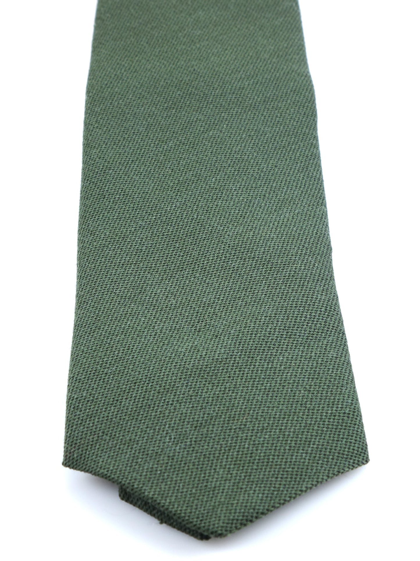 Green 3-Fold BIGOL Tie in Wool/Silk