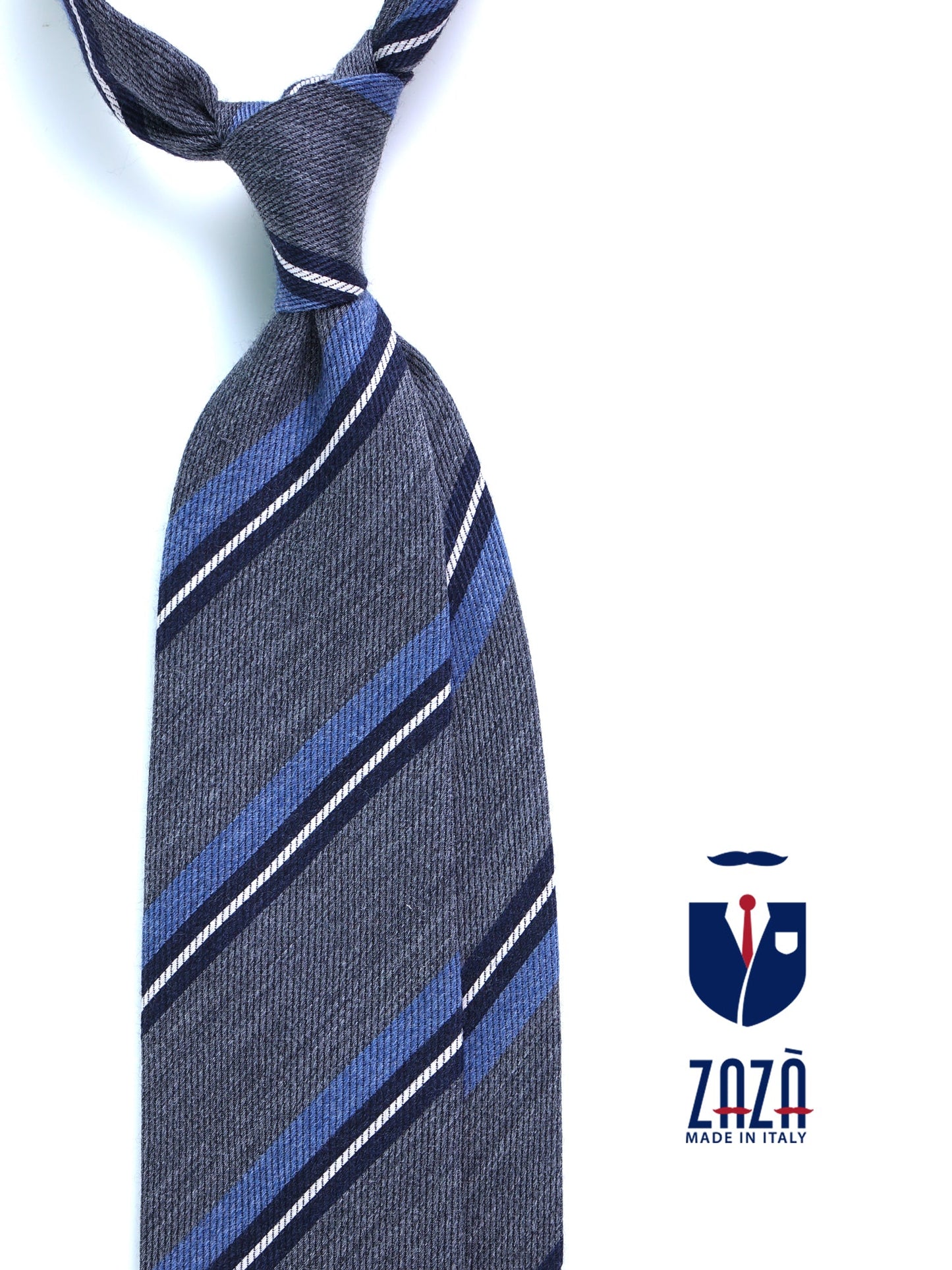 Gray 3 Fold Wool/Silk Tie ABIGAIL