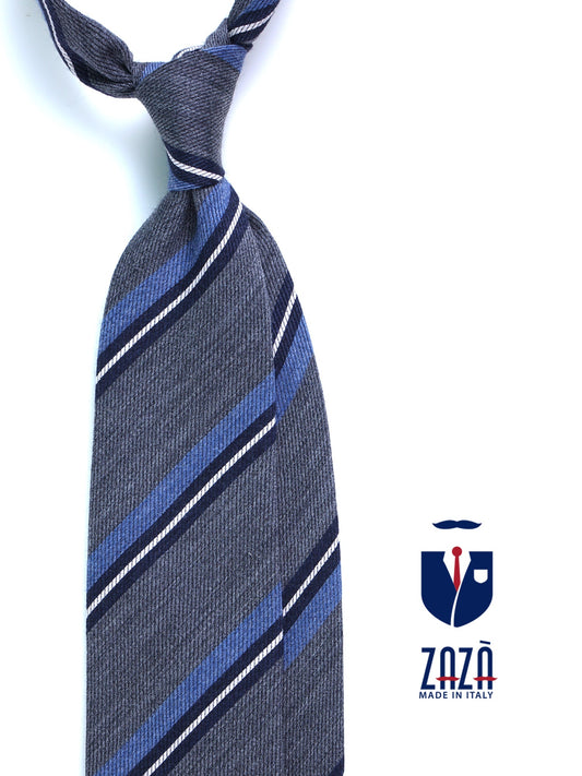 Gray 3 Fold Wool/Silk Tie ABIGAIL