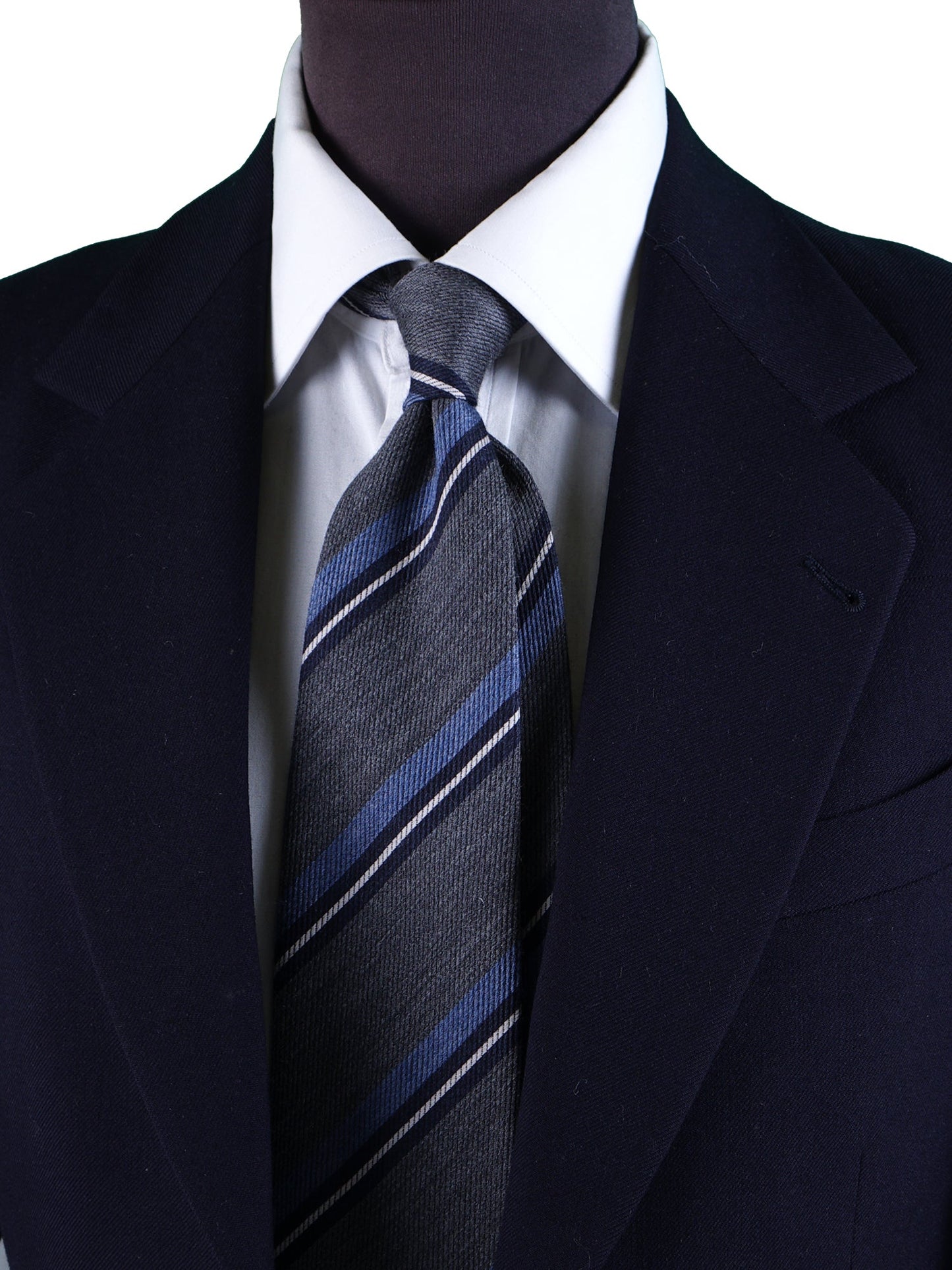Gray 3 Fold Wool/Silk Tie ABIGAIL