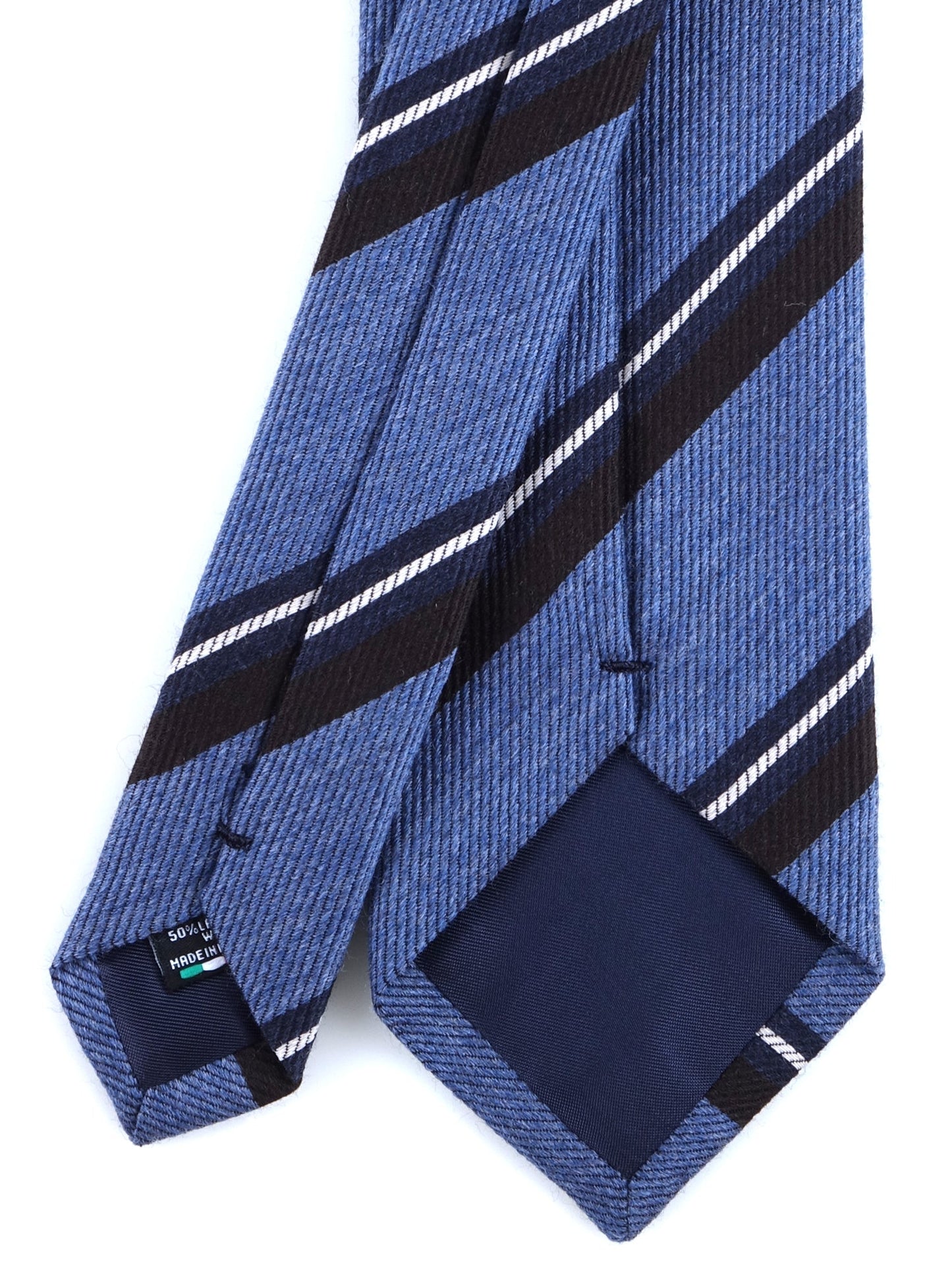 Jeans Color Tie with 3 Folds in Wool/Silk ABIGAIL