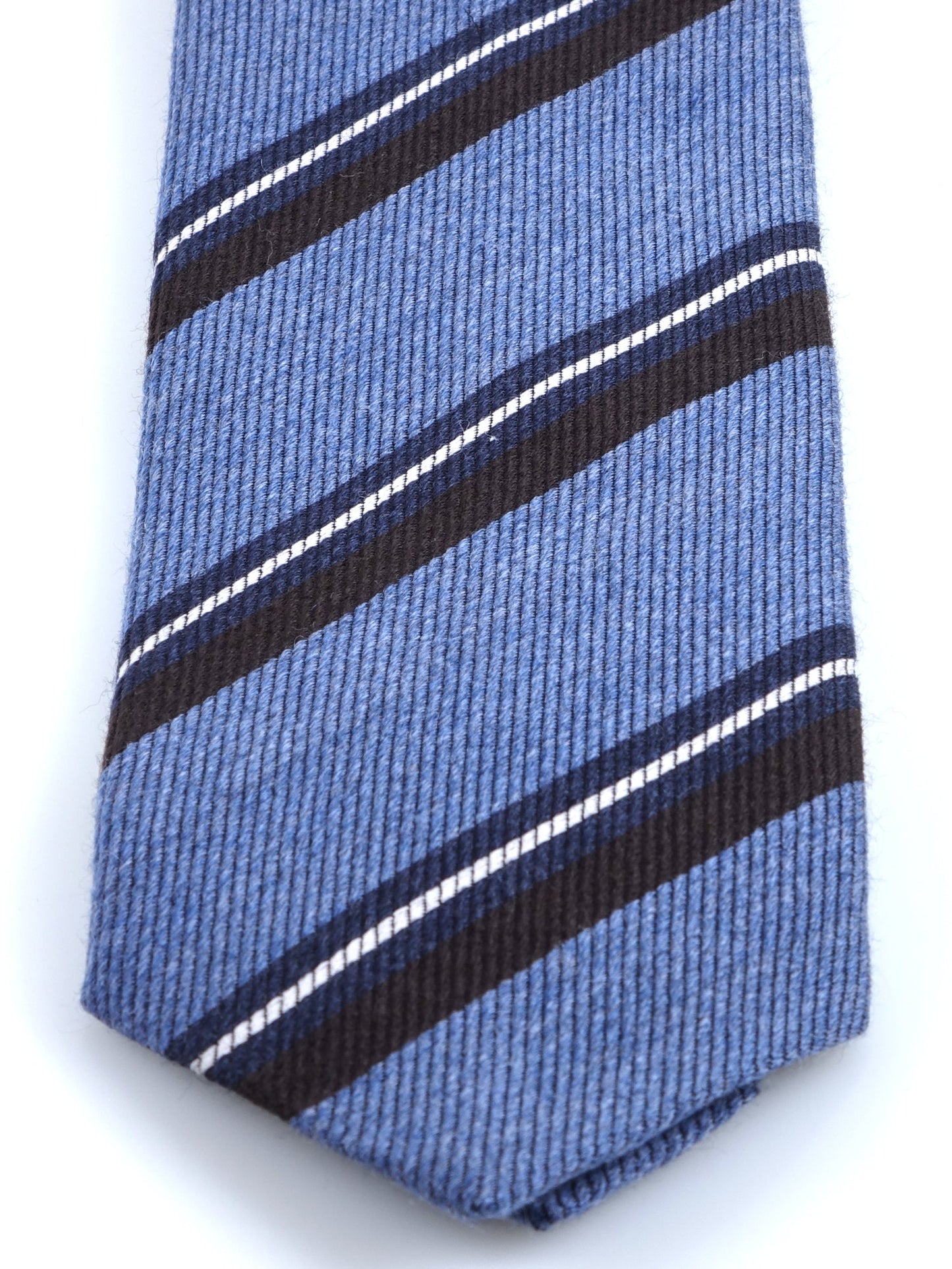 Jeans Color Tie with 3 Folds in Wool/Silk ABIGAIL