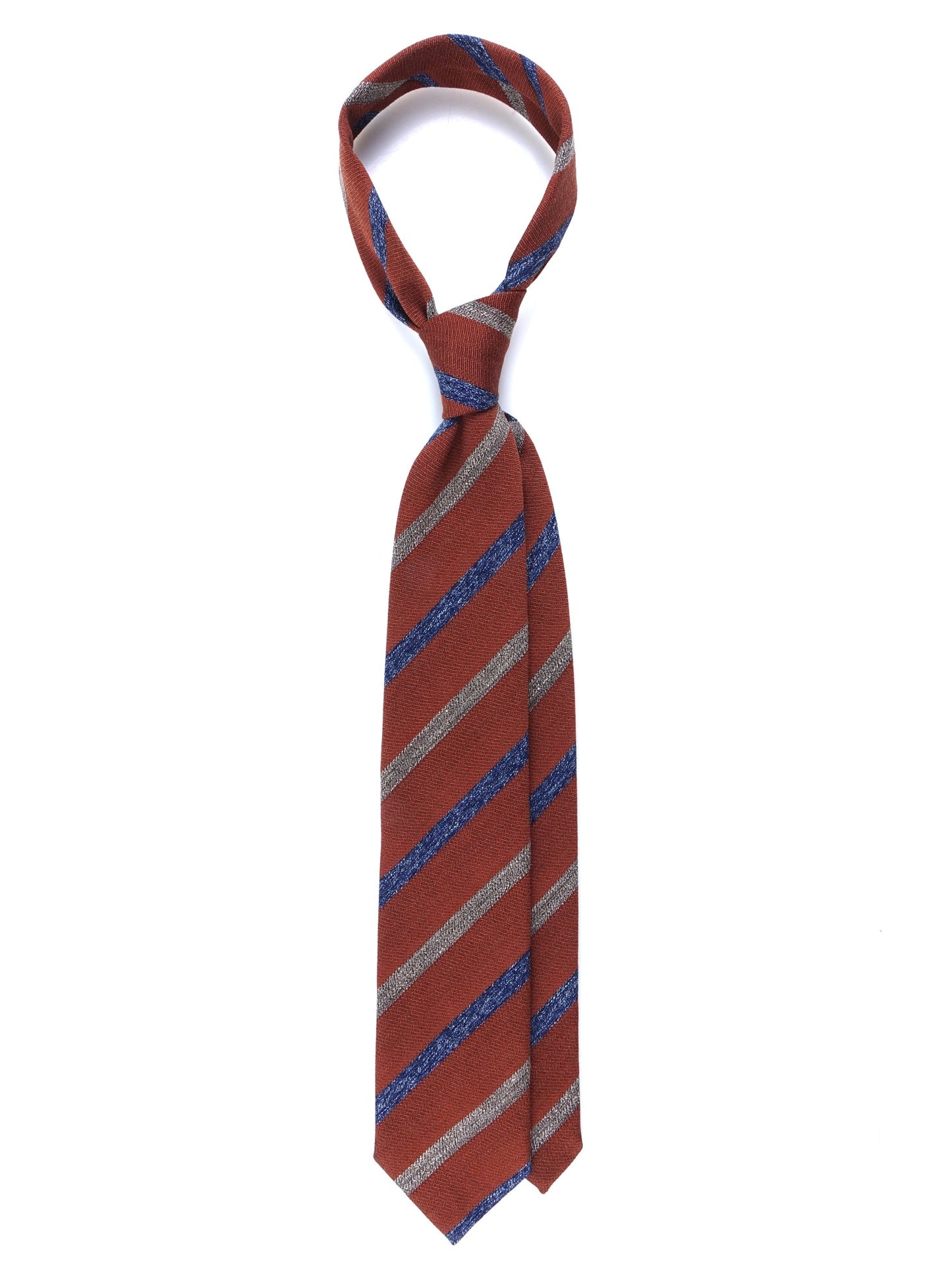 Light Brown Tie with 3 Folds in Wool/Silk NABIR