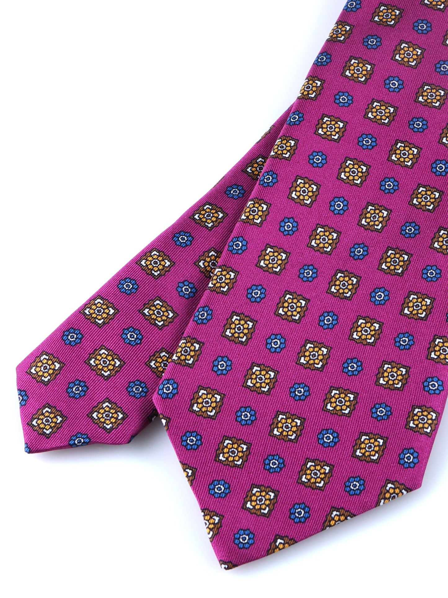 Lilac Tie with 3 Folds GAIA in Printed Silk
