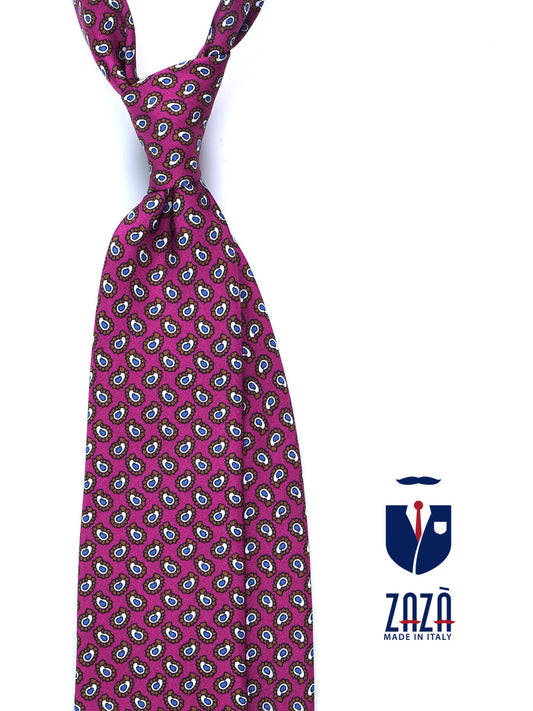 Lilac Tie 3 Folds BARDOT in Printed Silk