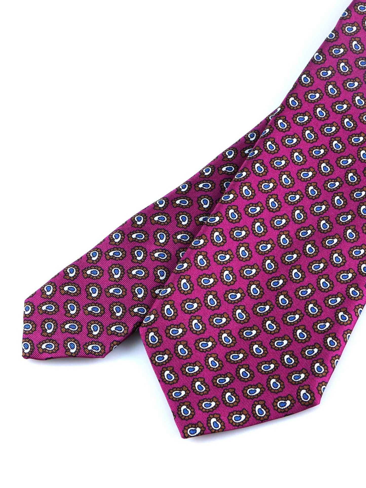 Lilac Tie 3 Folds BARDOT in Printed Silk