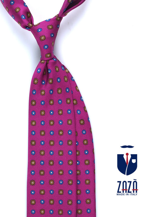 Lilac 3 Folds VALERY Printed Silk Tie