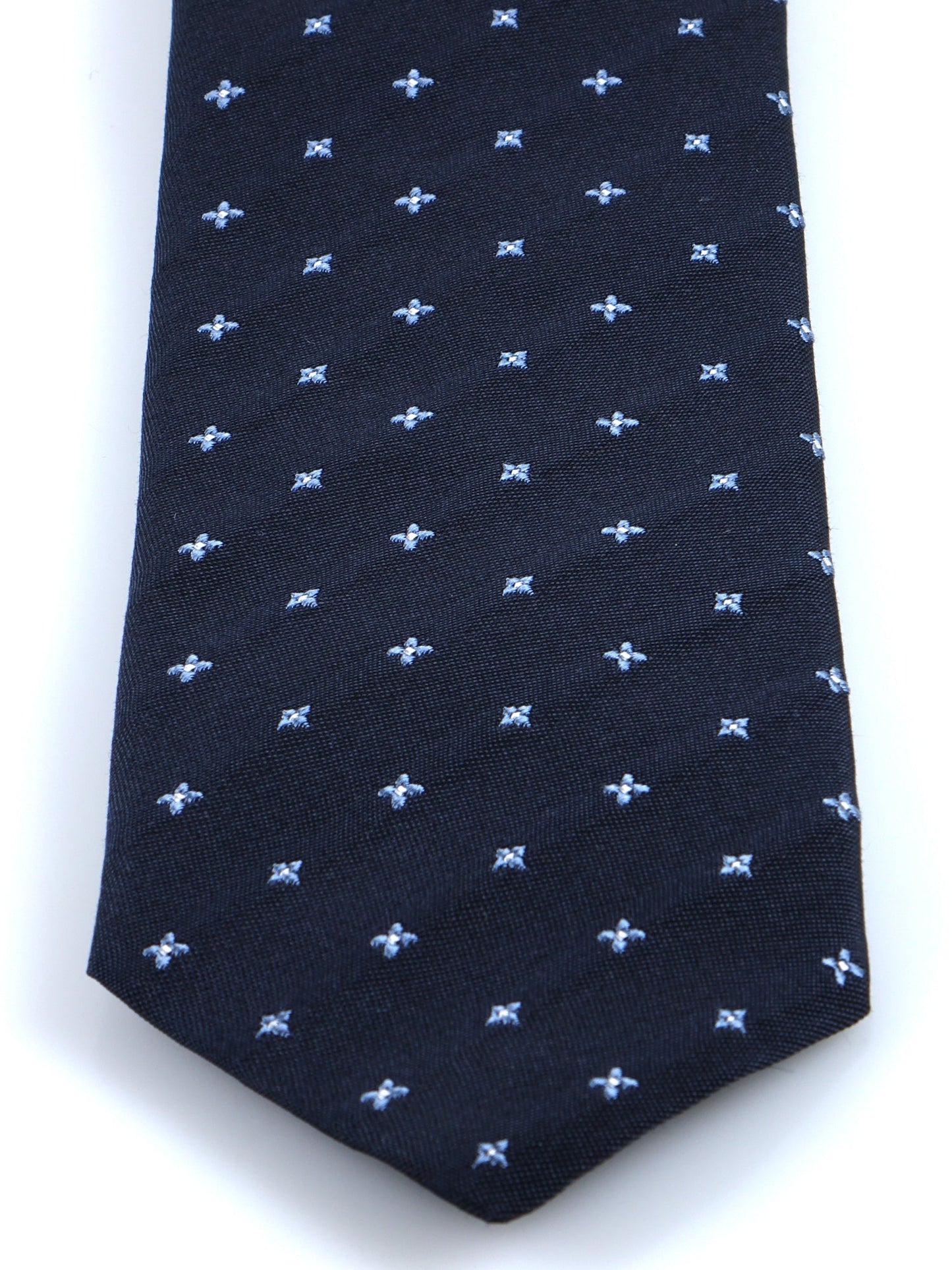 Dark Blue 3 Fold Silk/Cotton Tie MARTIN