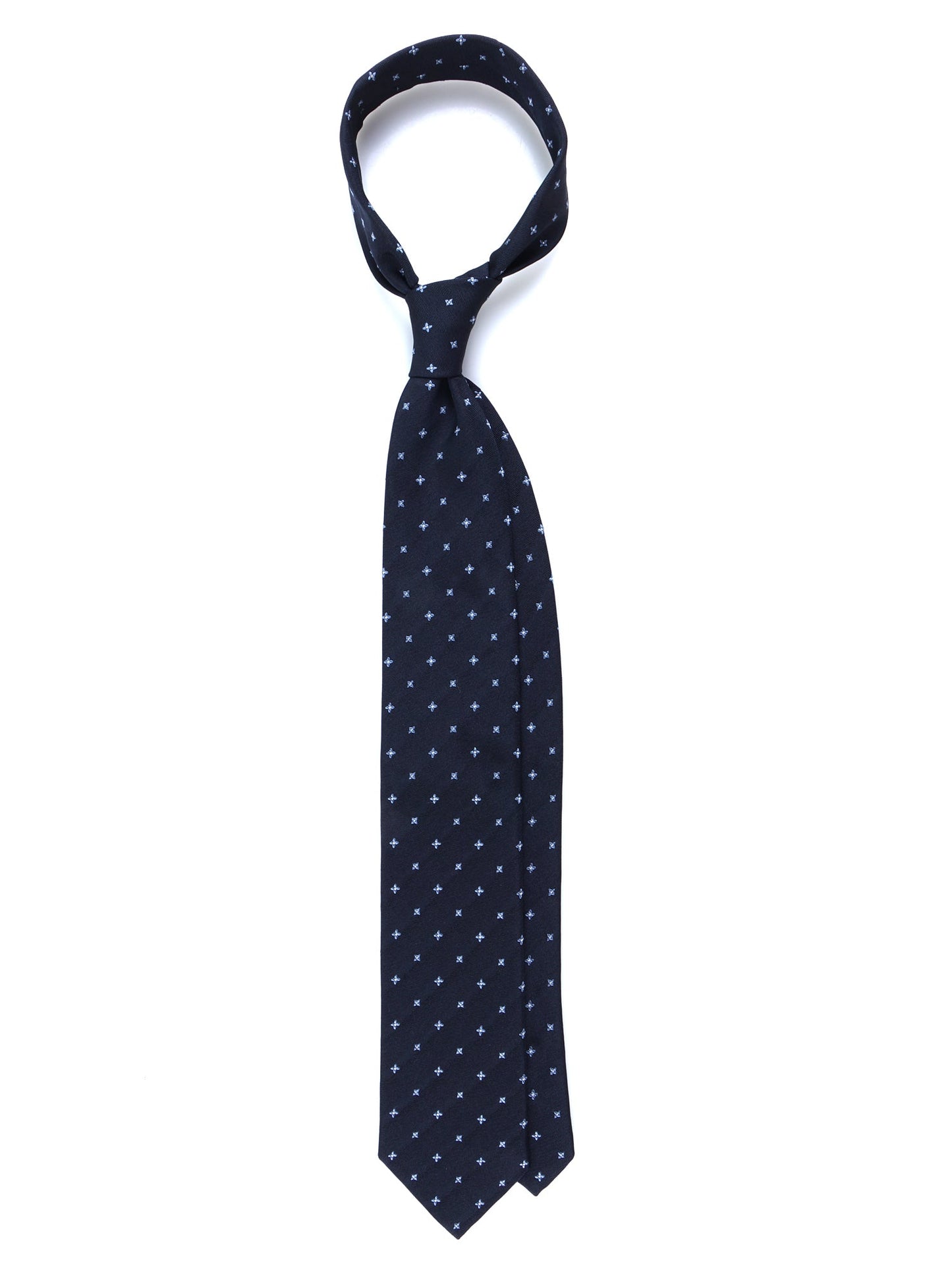 Dark Blue 3 Fold Silk/Cotton Tie MARTIN