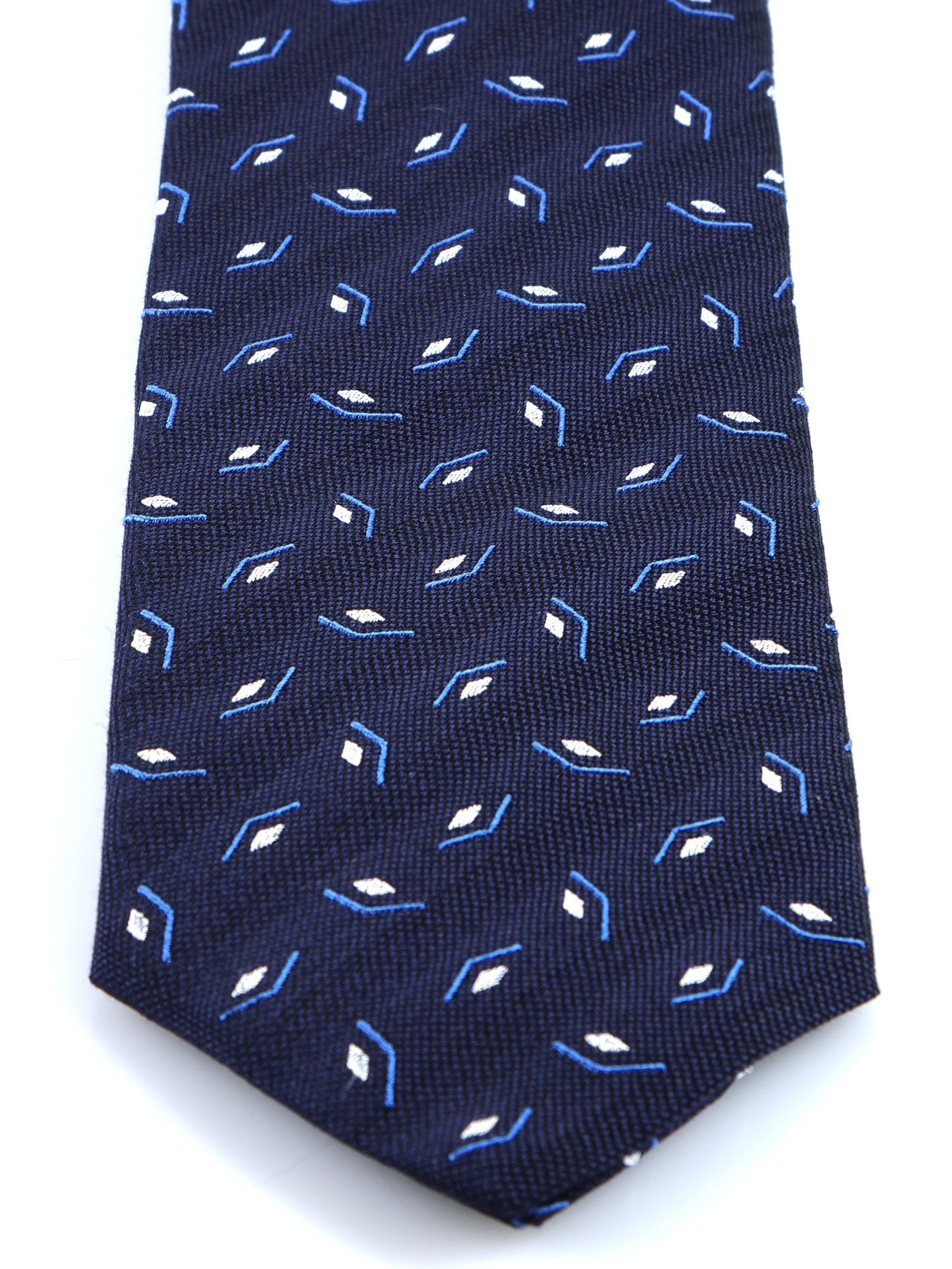 Dark Blue 3 Fold Silk/Cotton Tie GALACE