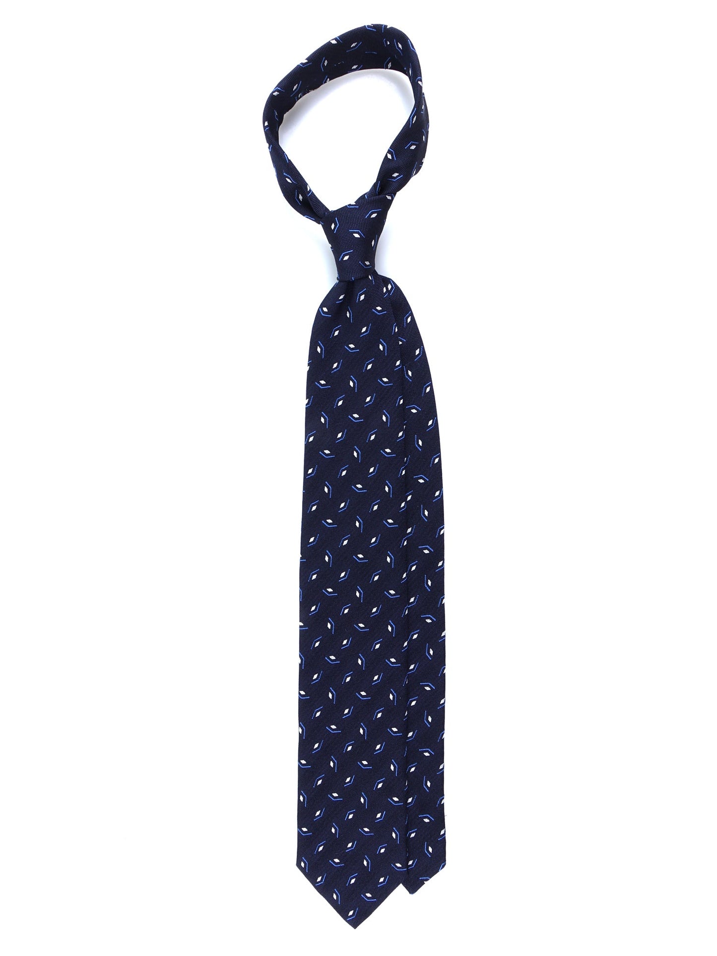 Dark Blue 3 Fold Silk/Cotton Tie GALACE