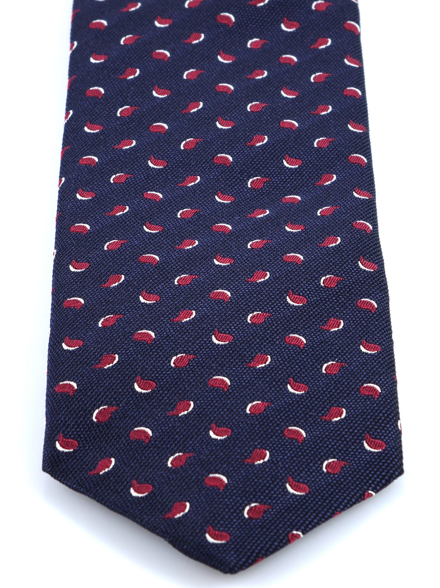 Dark Blue 3 Fold Silk/Cotton Tie LEILA