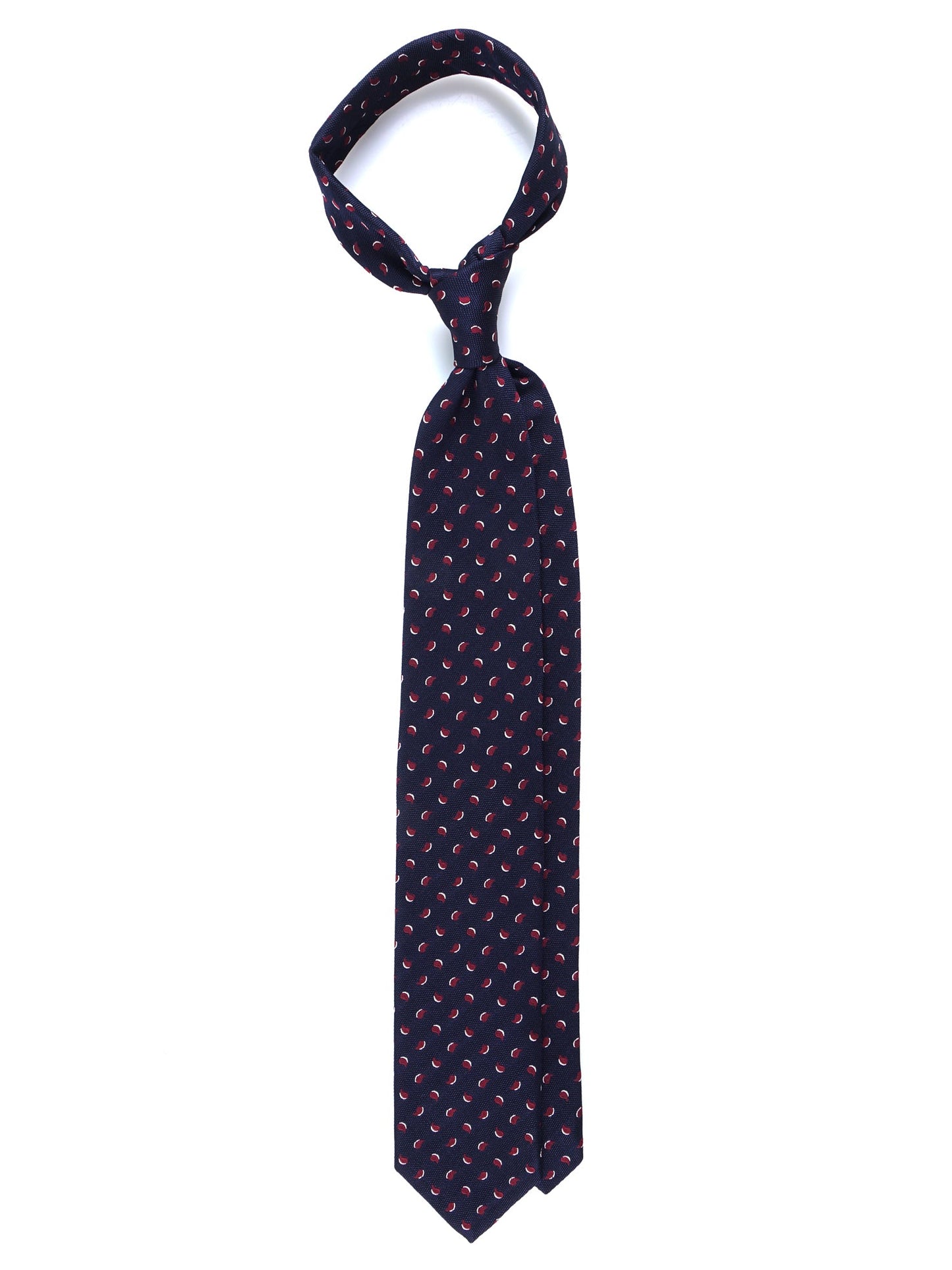 Dark Blue 3 Fold Silk/Cotton Tie LEILA