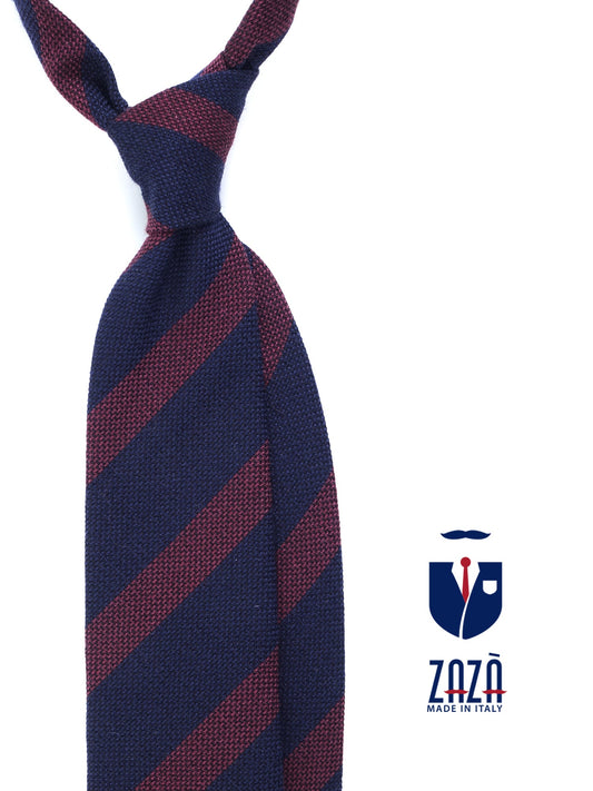 Dark Blue 3 Fold Wool/Silk Tie WILLOW