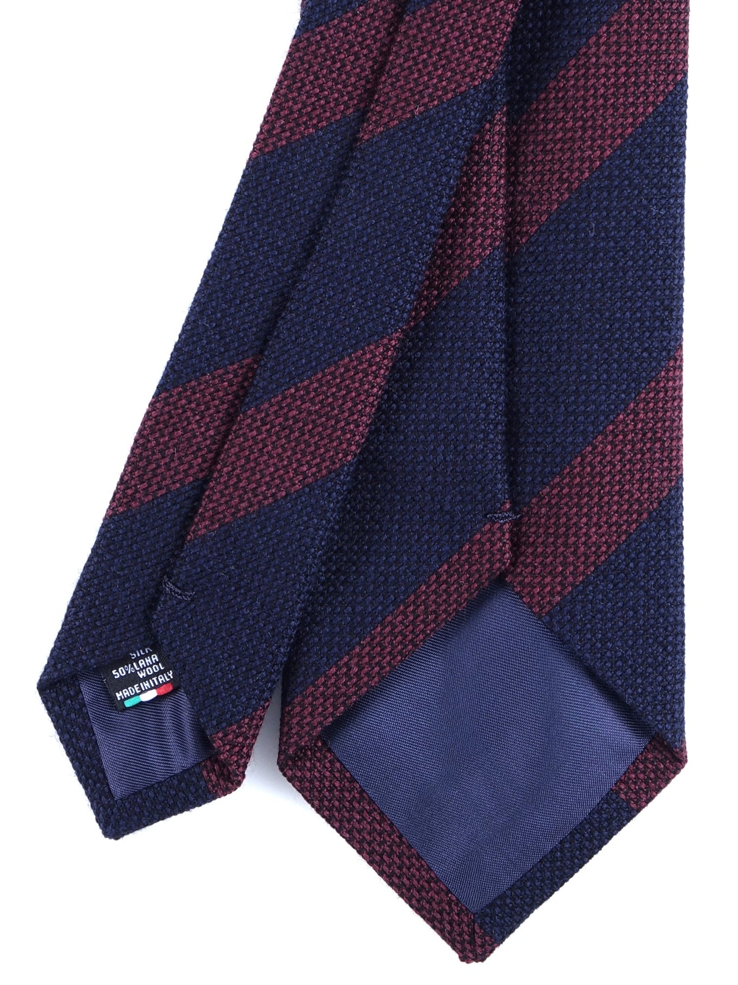 Dark Blue 3 Fold Wool/Silk Tie WILLOW