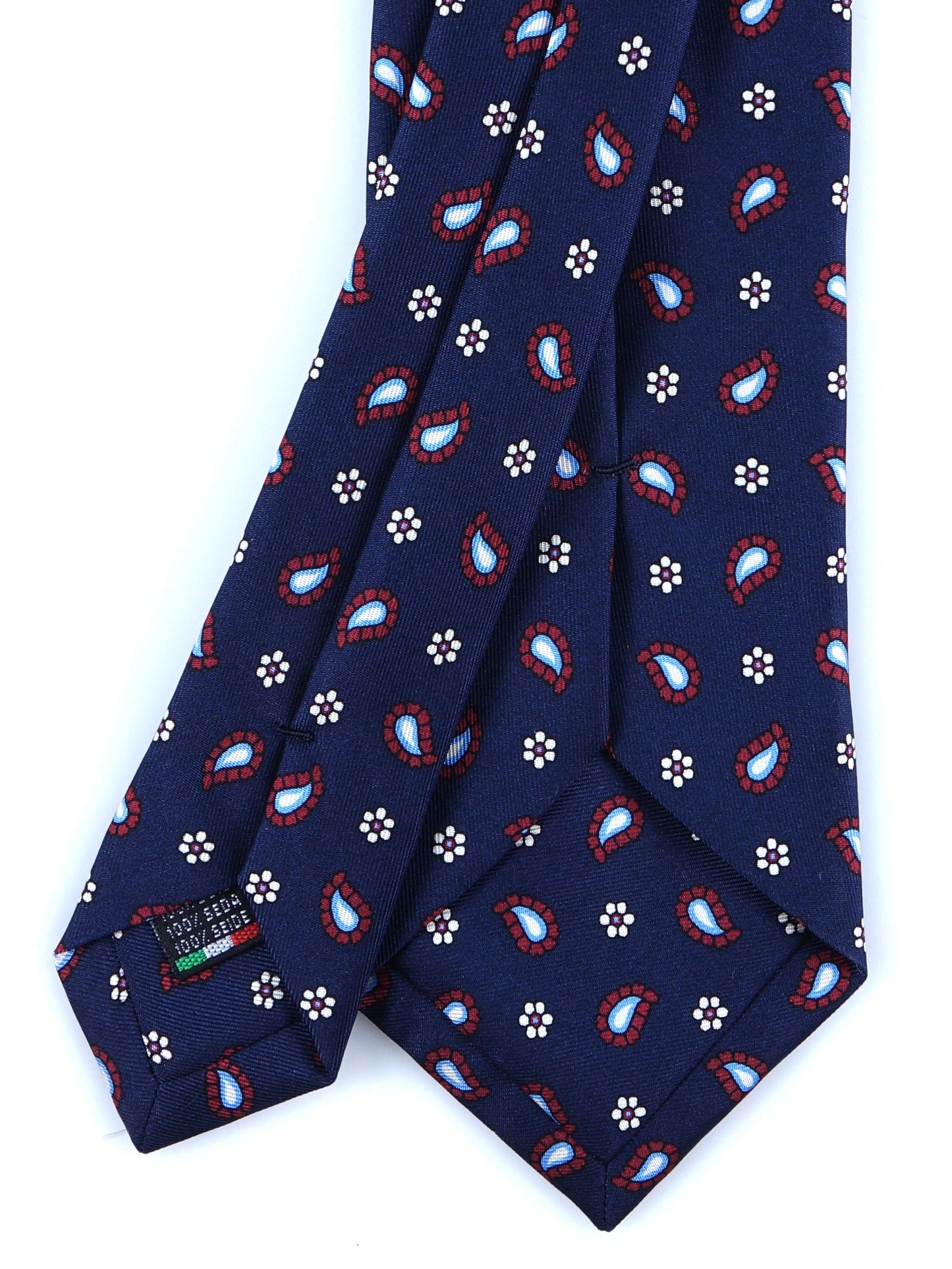 Blue Tie 3 Folds ESTER in Printed Silk