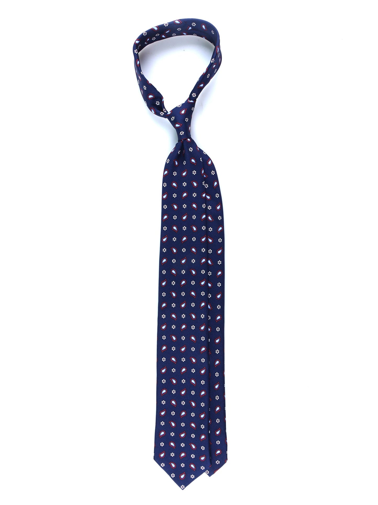 Blue Tie 3 Folds ESTER in Printed Silk
