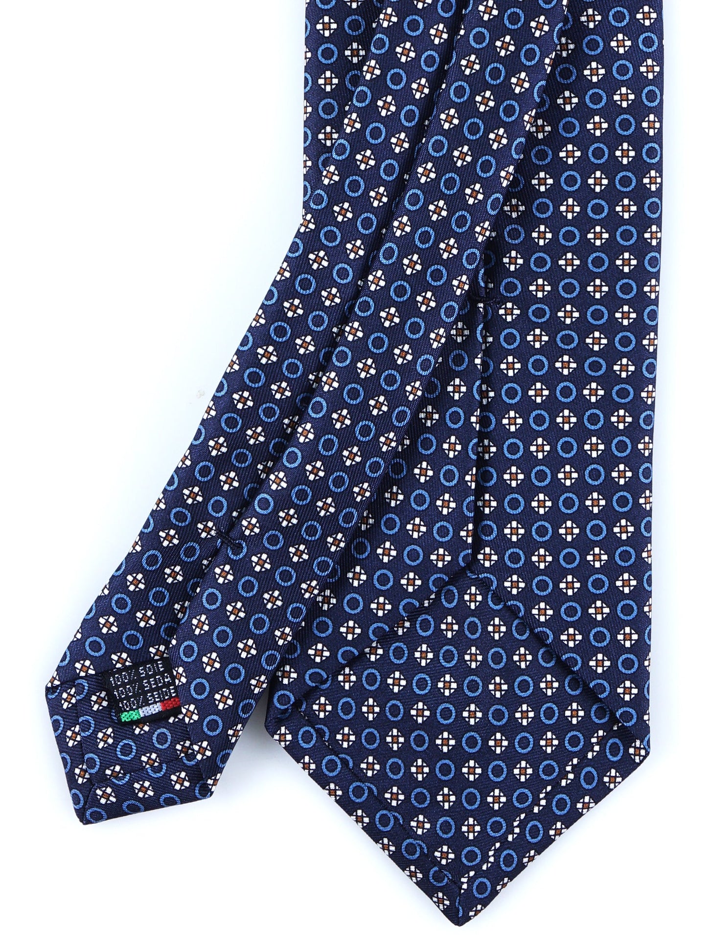 Blue 3 Fold BEATRYCE Tie in Printed Silk