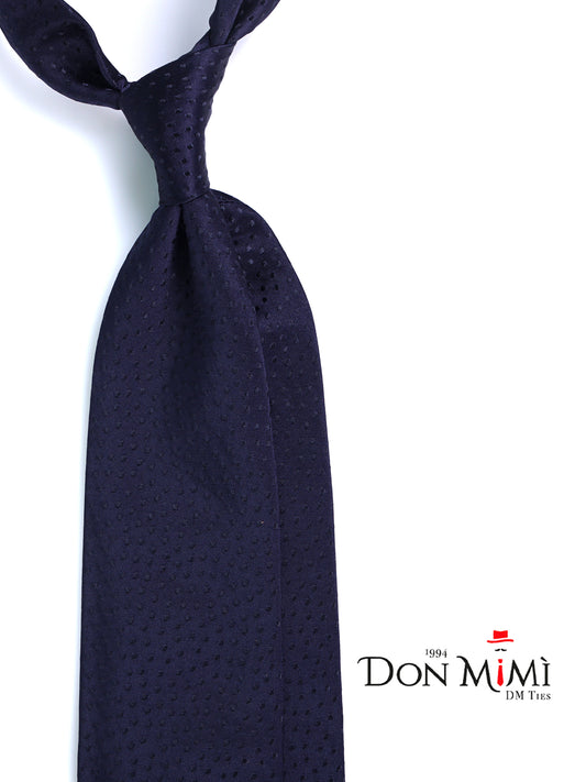 3 Fold Tie ABASIA in Woven Silk Dark Blue