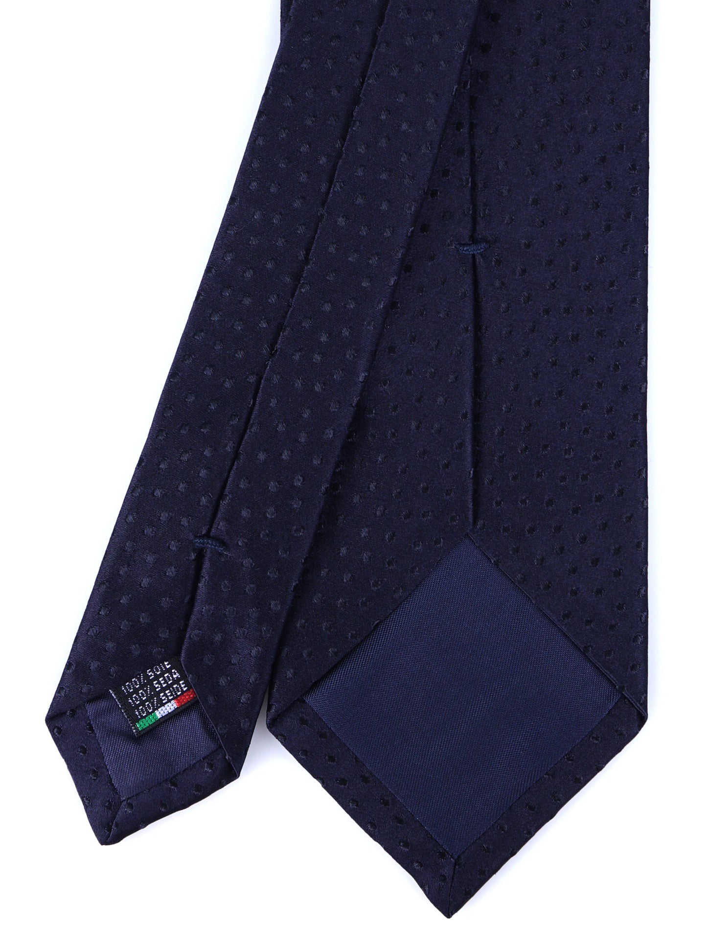 3 Fold Tie ABASIA in Woven Silk Dark Blue