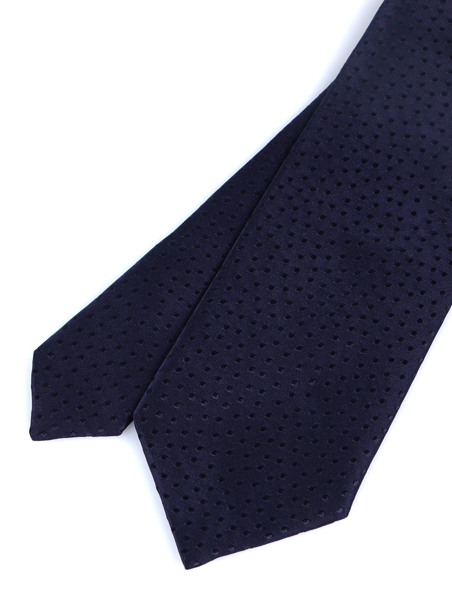 3 Fold Tie ABASIA in Woven Silk Dark Blue