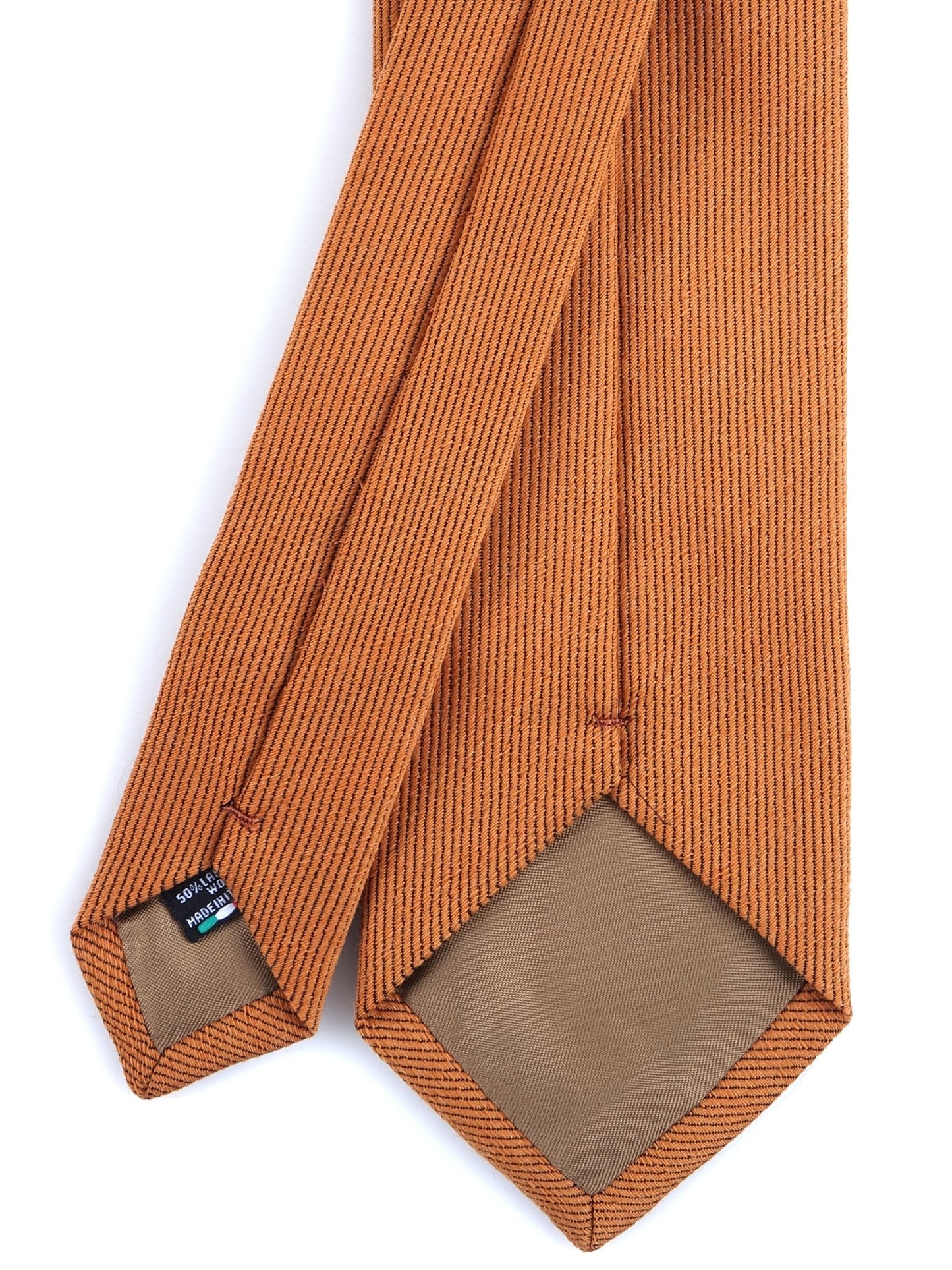Orange 3 Fold TINA Tie in wool/silk