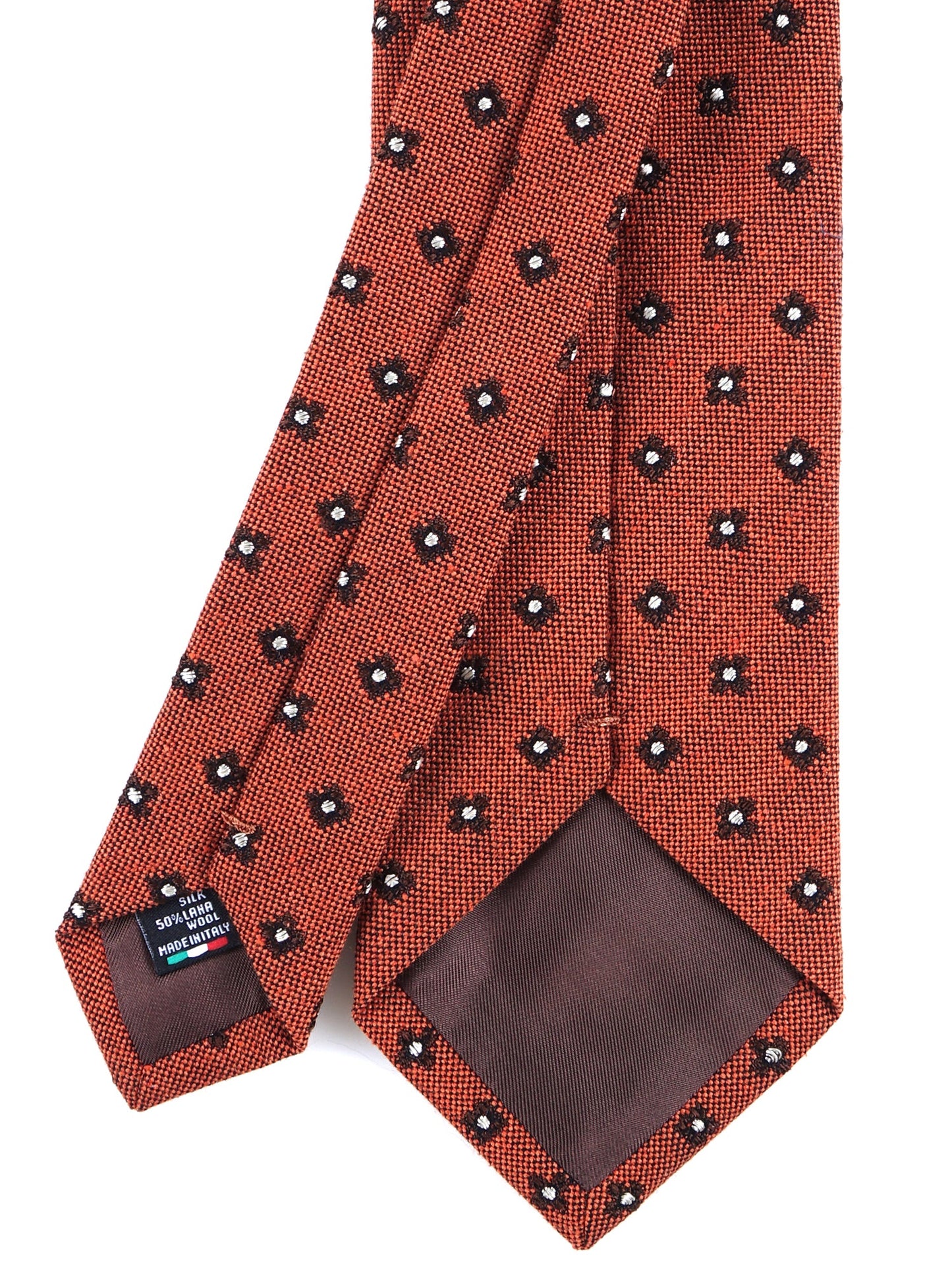 Orange 3 fold silk/wool tie NADIA