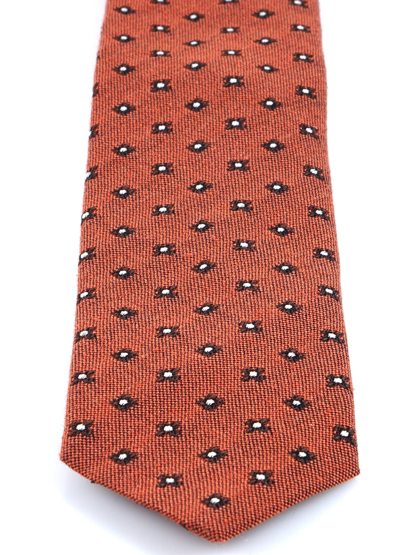 Orange 3 fold silk/wool tie NADIA