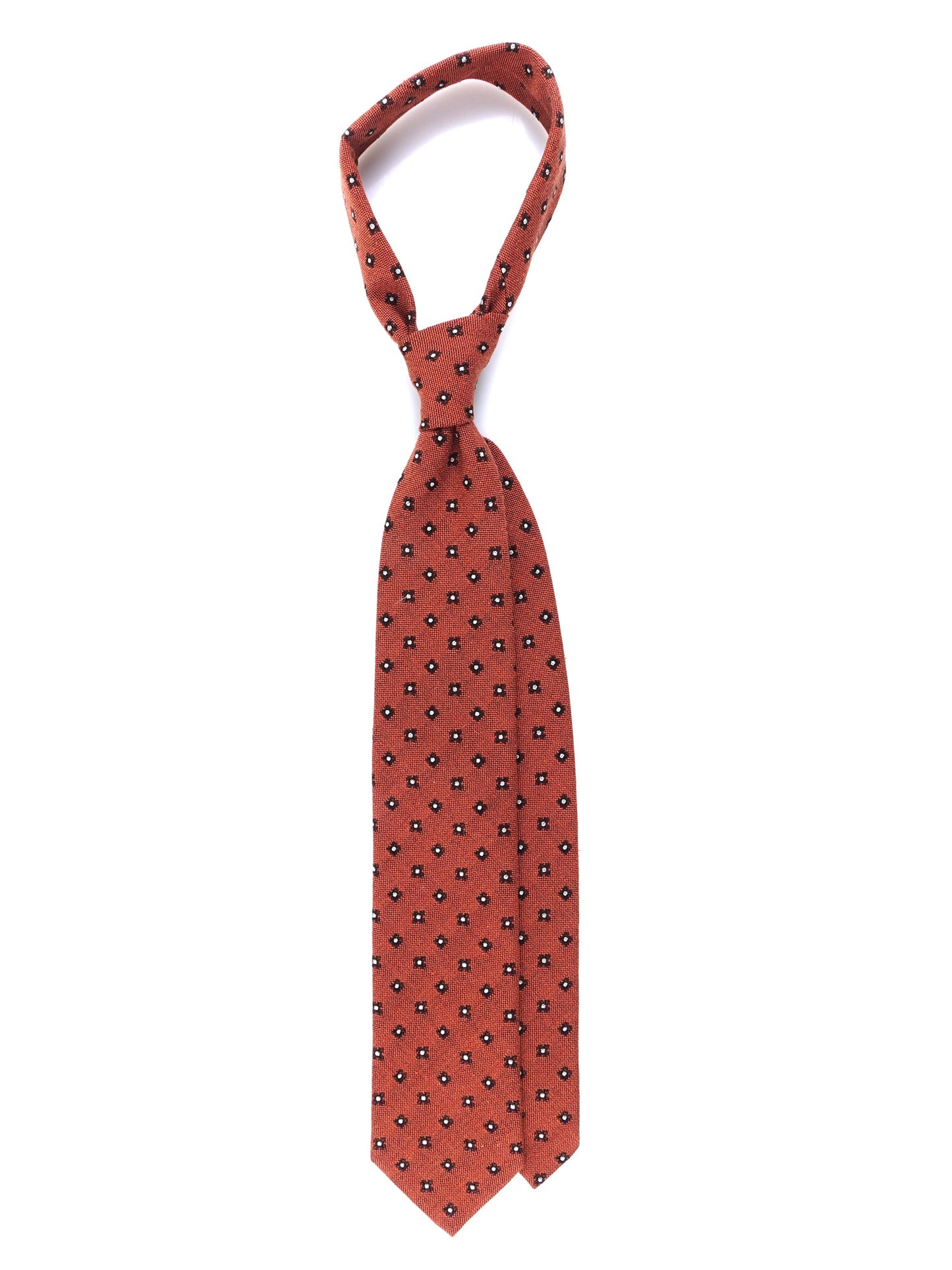 Orange 3 fold silk/wool tie NADIA