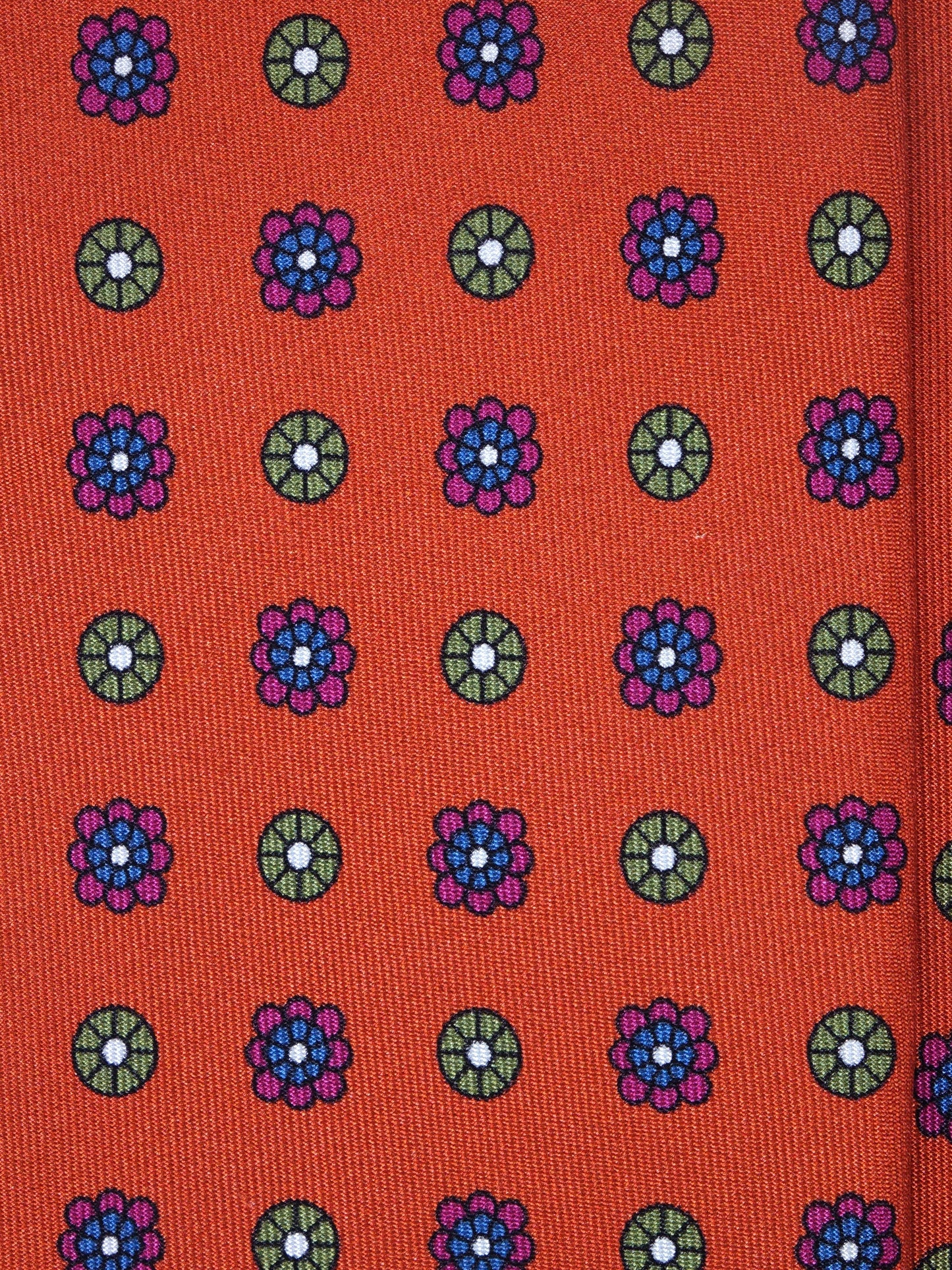 Orange 3 Folds VALERY Printed Silk Tie