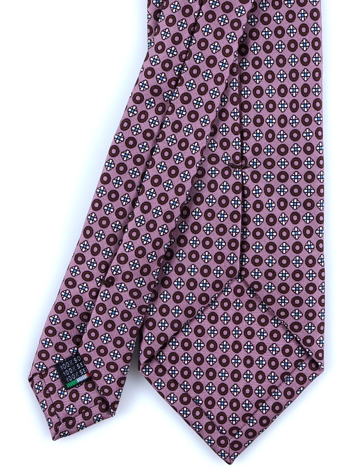 Pink Tie 3 Folds BEATRYCE in Printed Silk