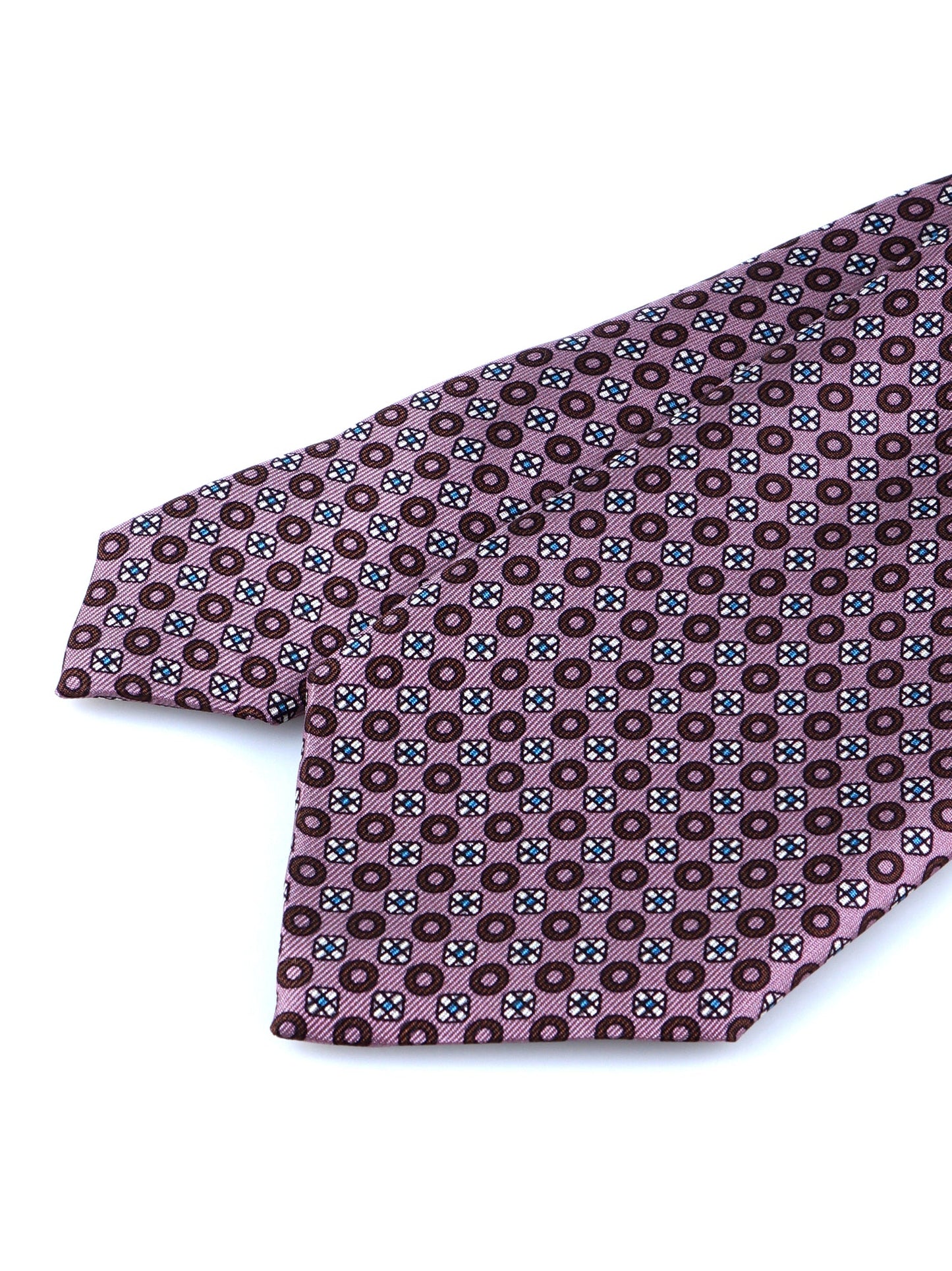 Pink Tie 3 Folds BEATRYCE in Printed Silk