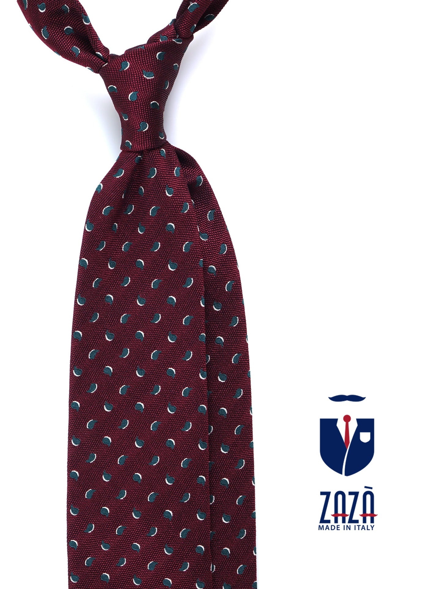 Dark Red 3 Fold Silk/Cotton Tie LEILA