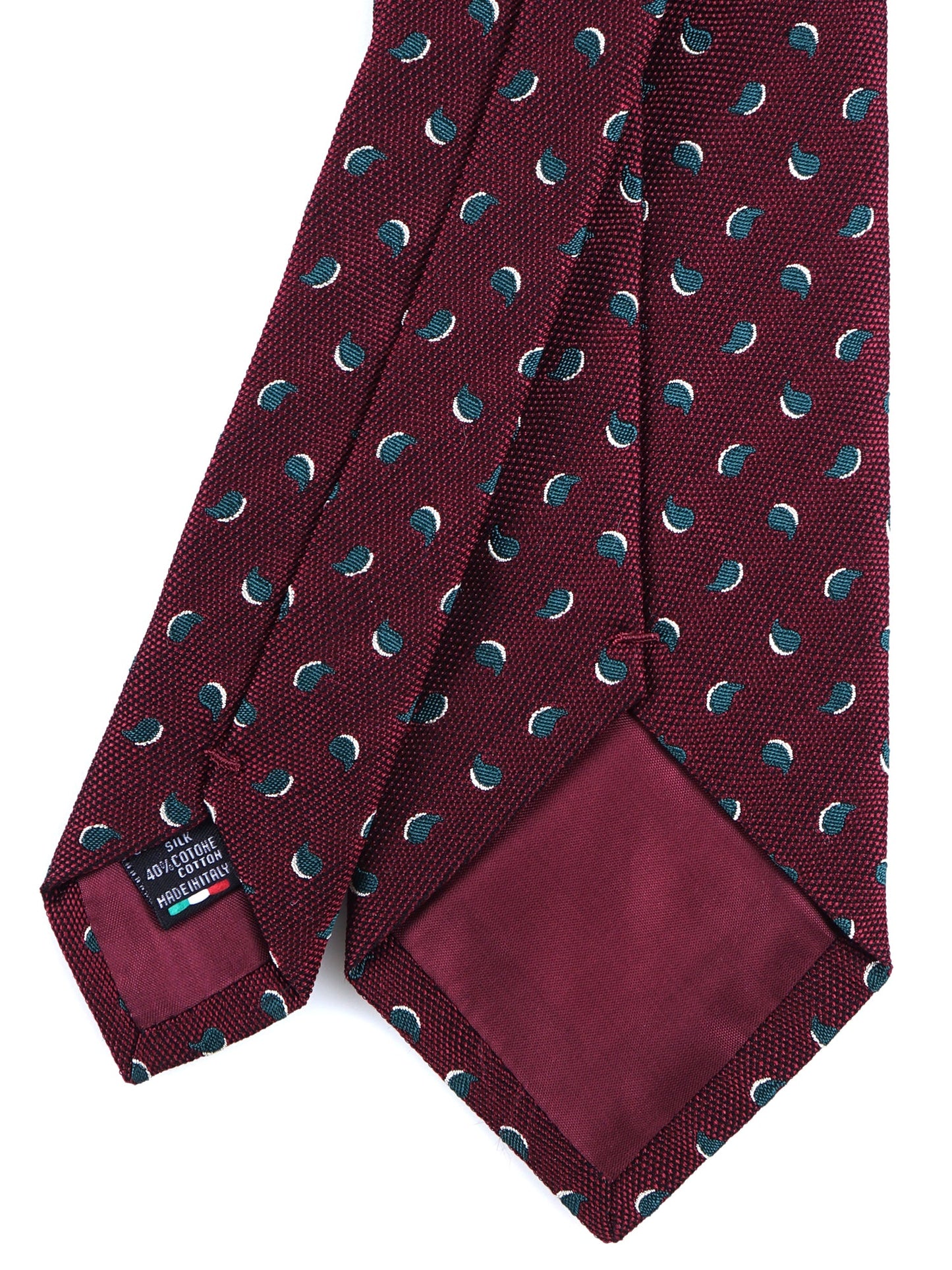 Dark Red 3 Fold Silk/Cotton Tie LEILA