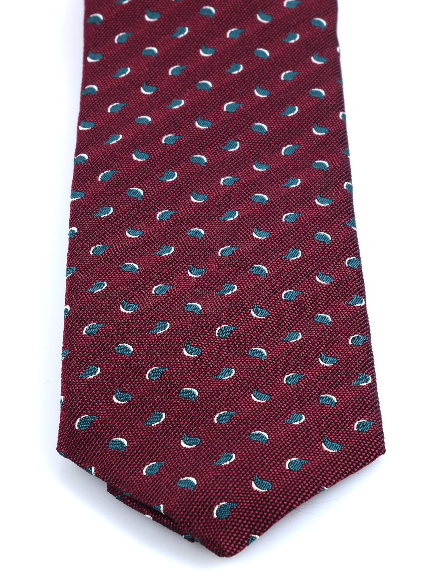 Dark Red 3 Fold Silk/Cotton Tie LEILA