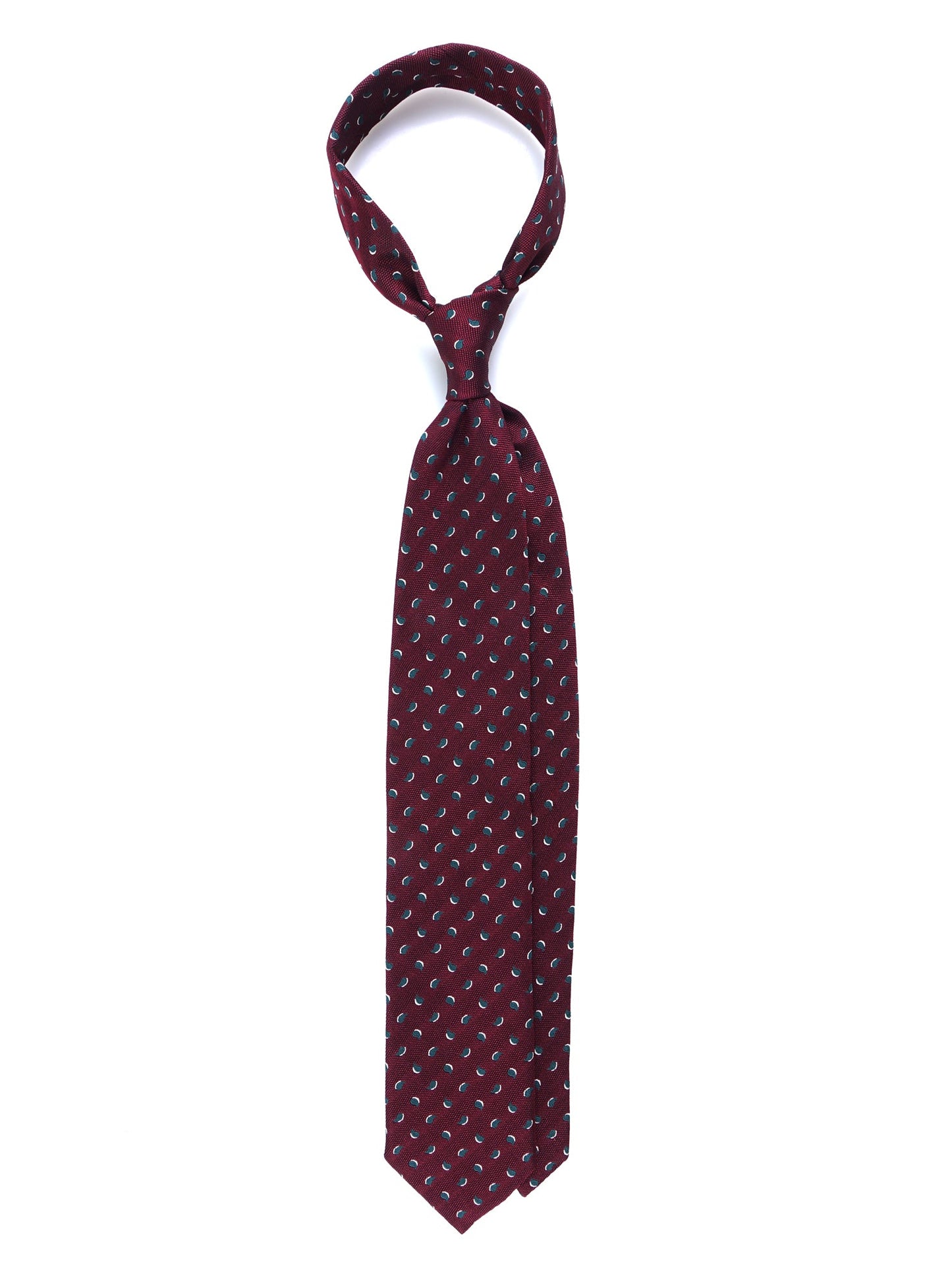 Dark Red 3 Fold Silk/Cotton Tie LEILA