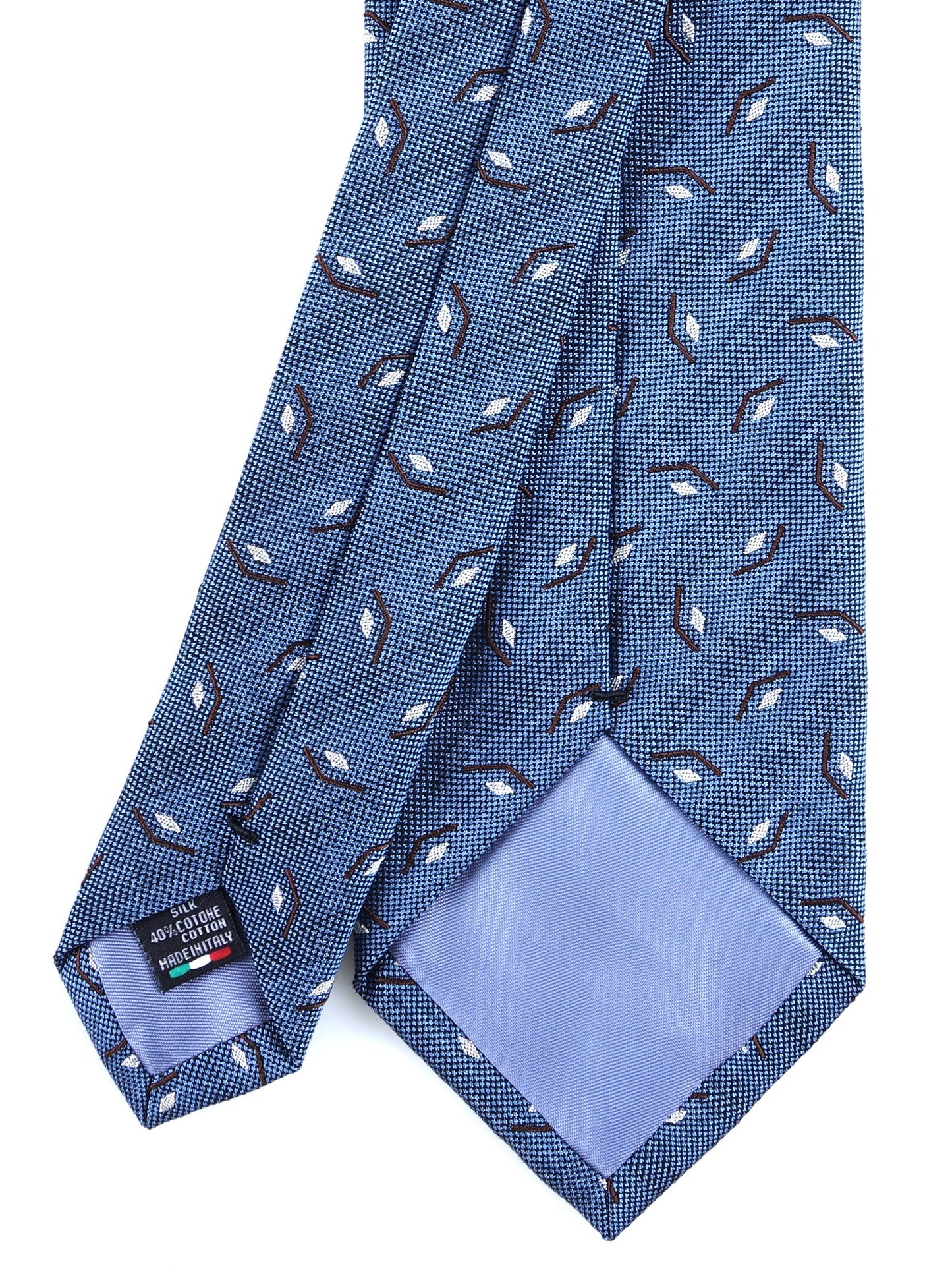 3 Fold Light Blue Silk/Cotton Tie GALACE